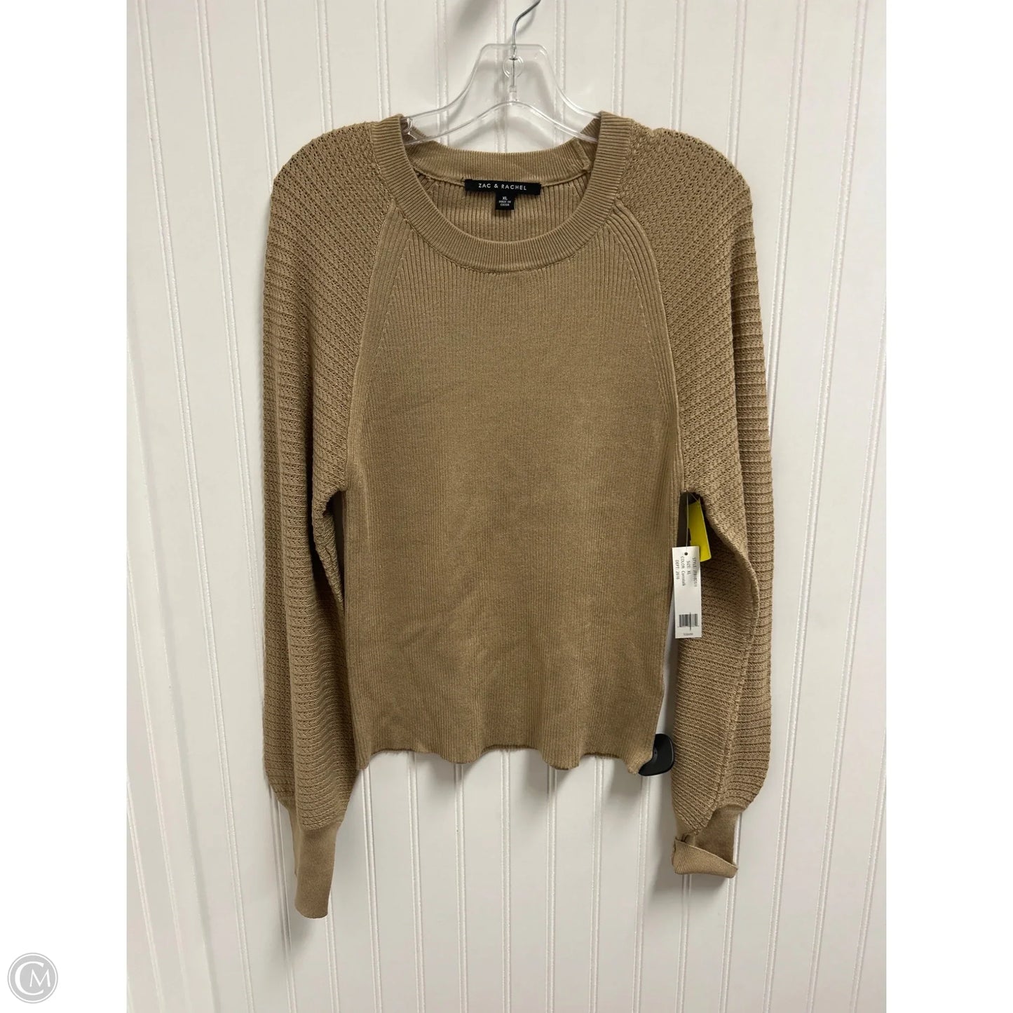Top Long Sleeve By Zac And Rachel In Tan, Size: Xl