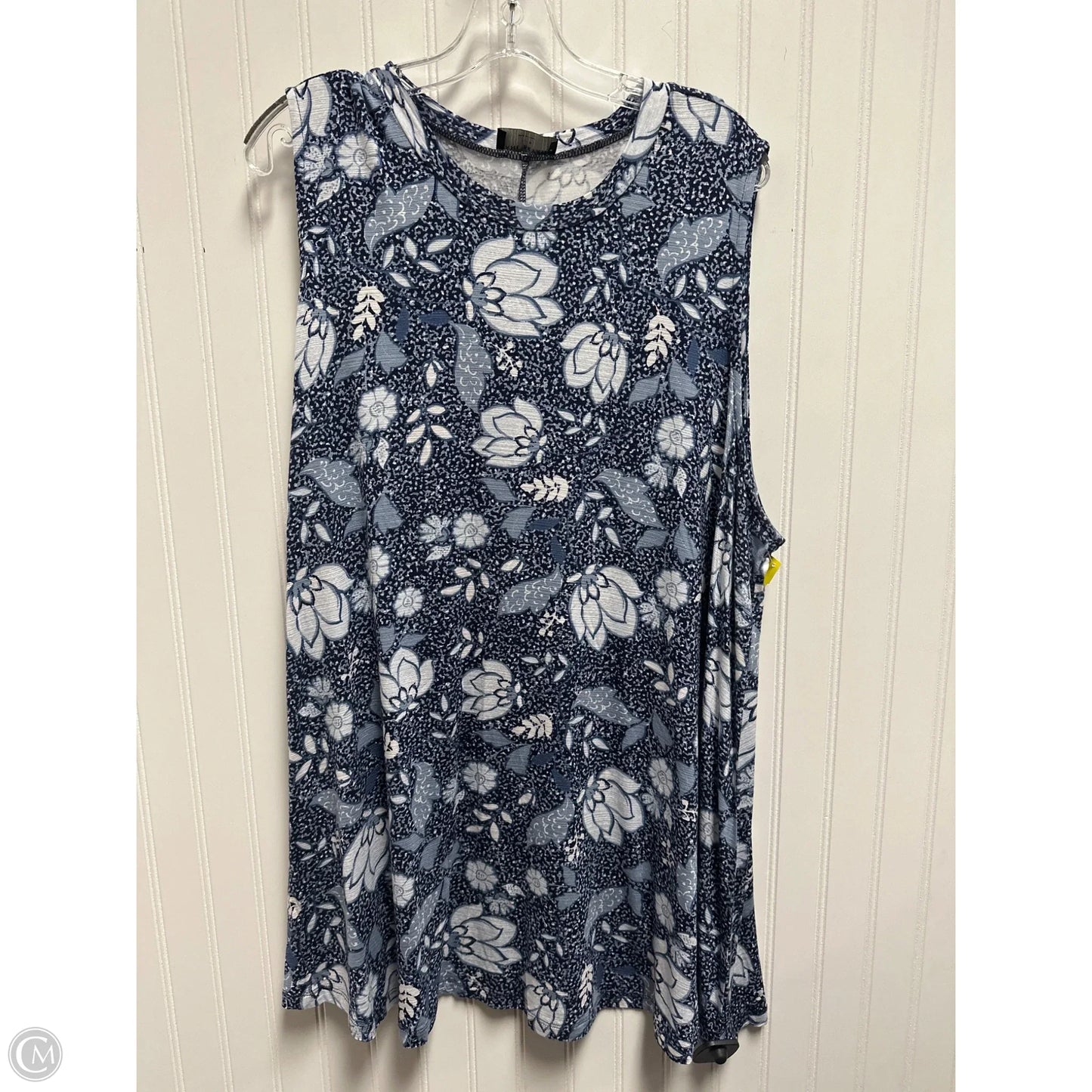 Top Sleeveless By Lane Bryant In Blue & White, Size: 4x