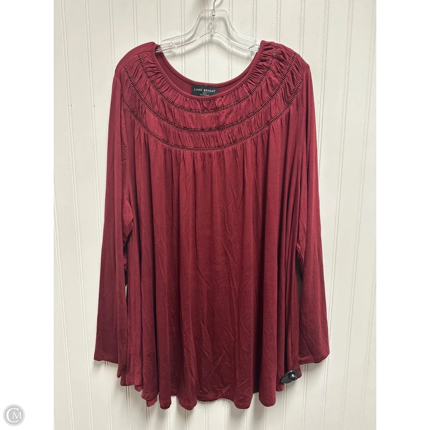 Top Long Sleeve By Lane Bryant In Red, Size: 3x