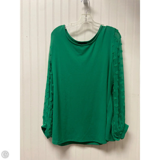 Top Long Sleeve By Adrianna Papell In Green, Size: 2x