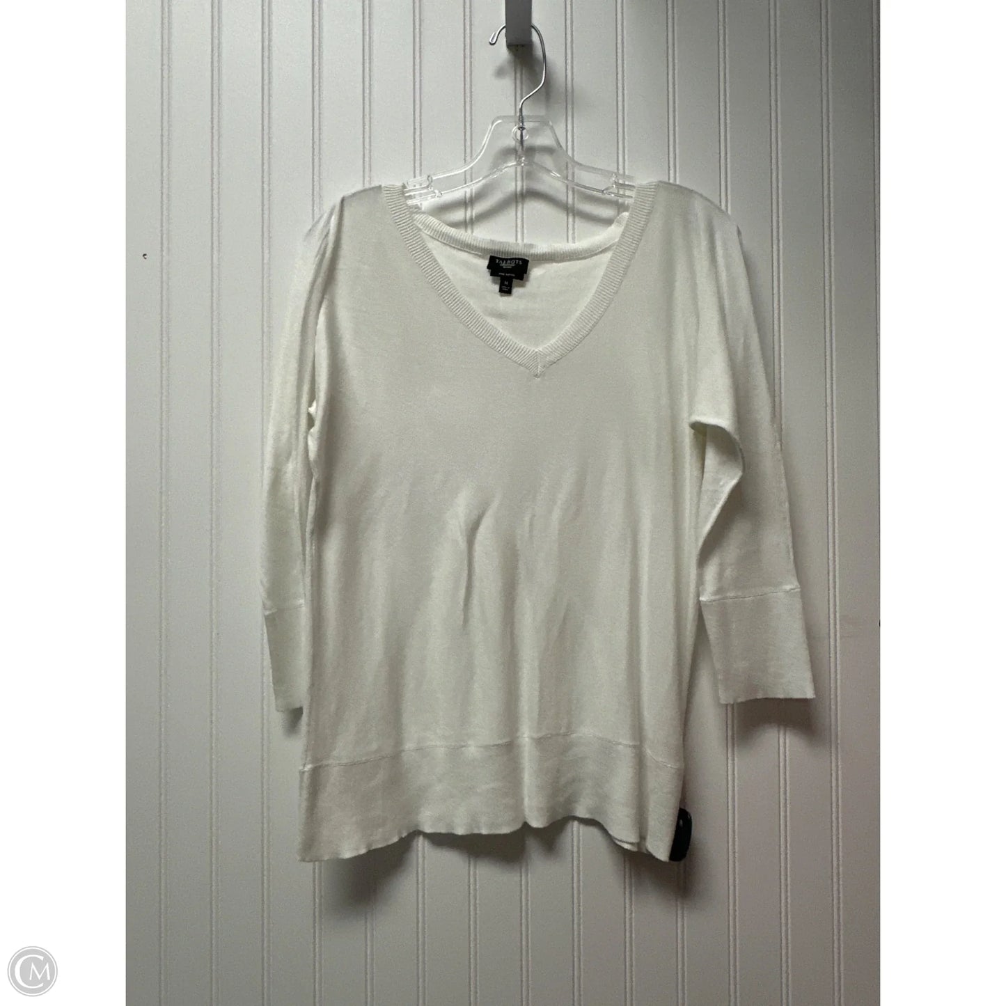 Top Long Sleeve By Talbots In White, Size: M