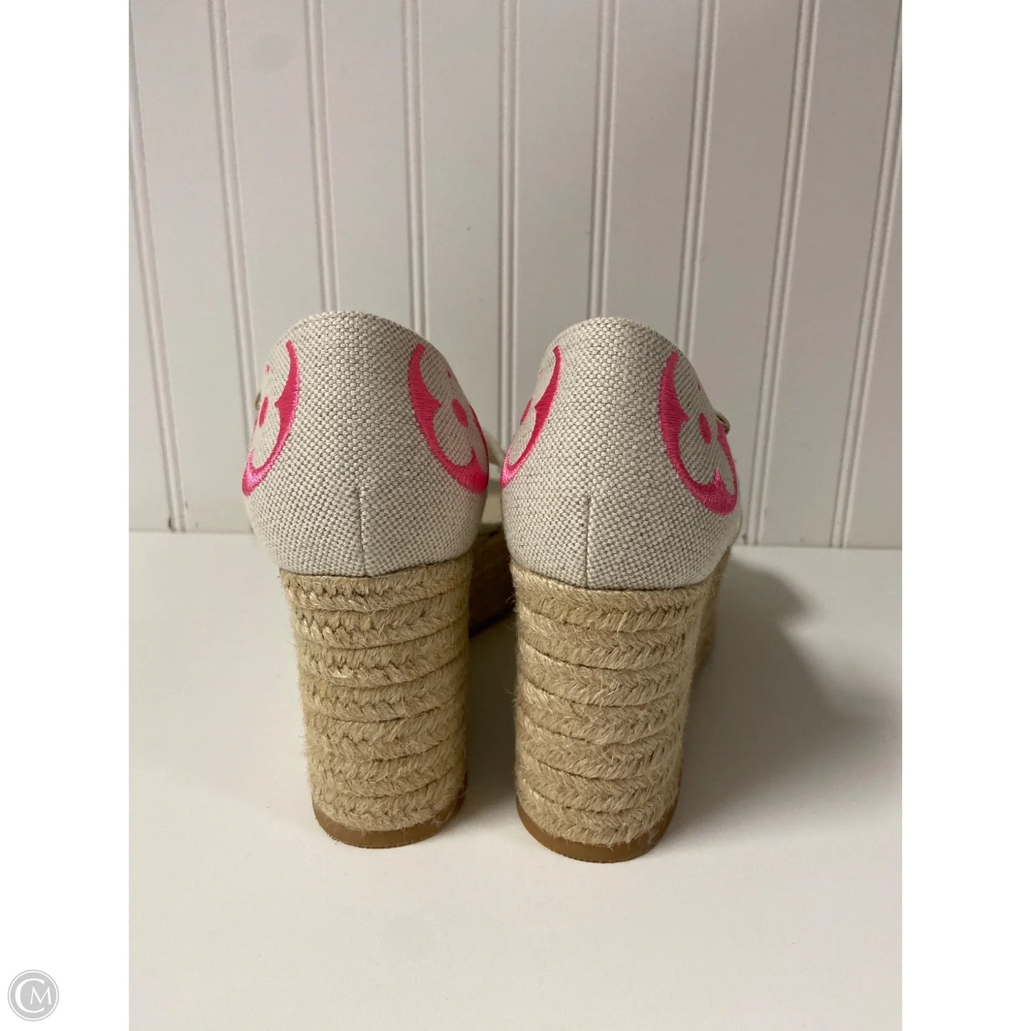 Sandals Luxury Designer By Louis Vuitton In Cream & Pink, Size: 9.5