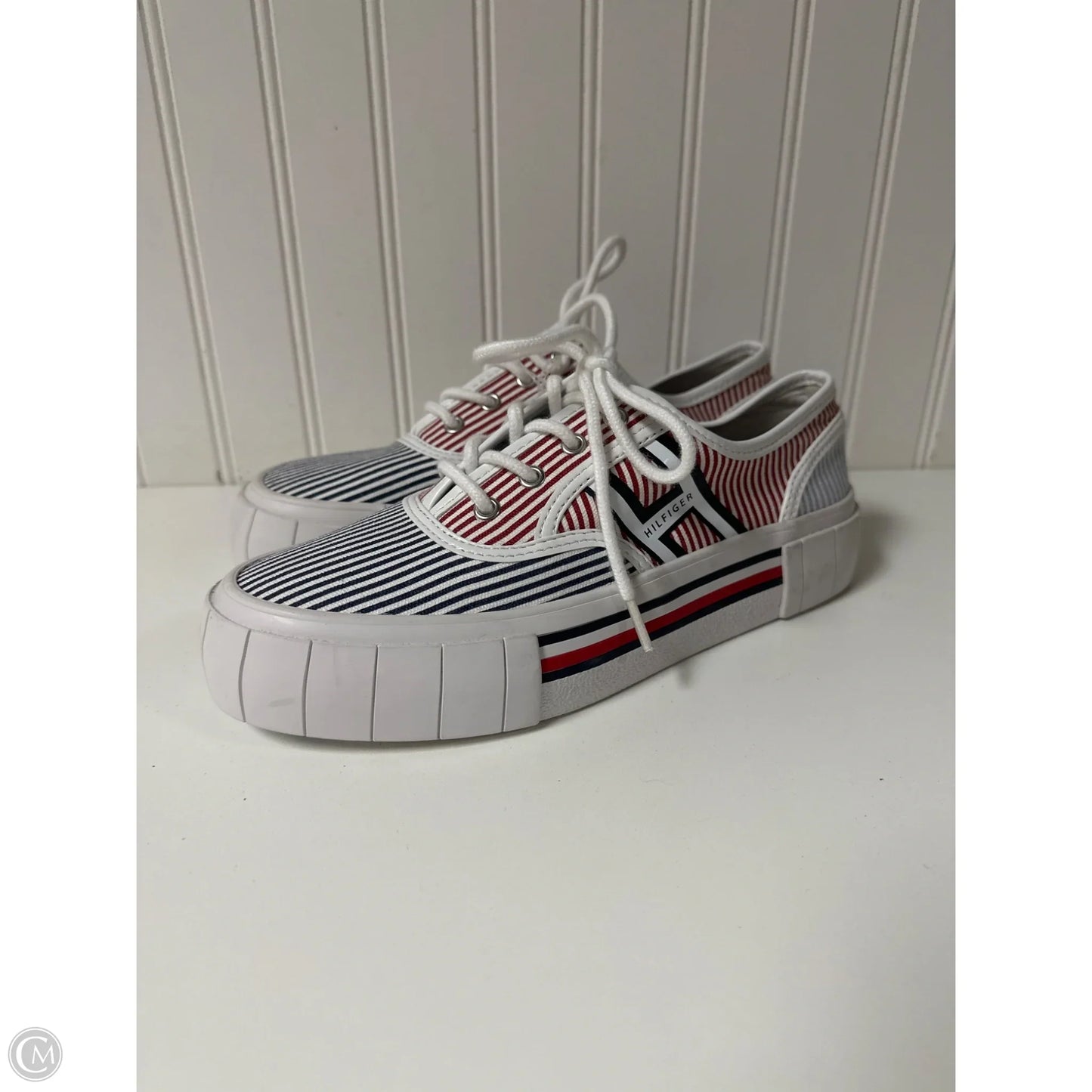 Shoes Sneakers Platform By Tommy Hilfiger In Blue & Red & White, Size: 8