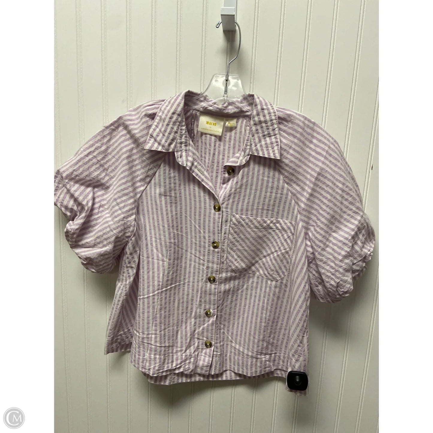 Top Short Sleeve By Maeve In Striped Pattern, Size: M