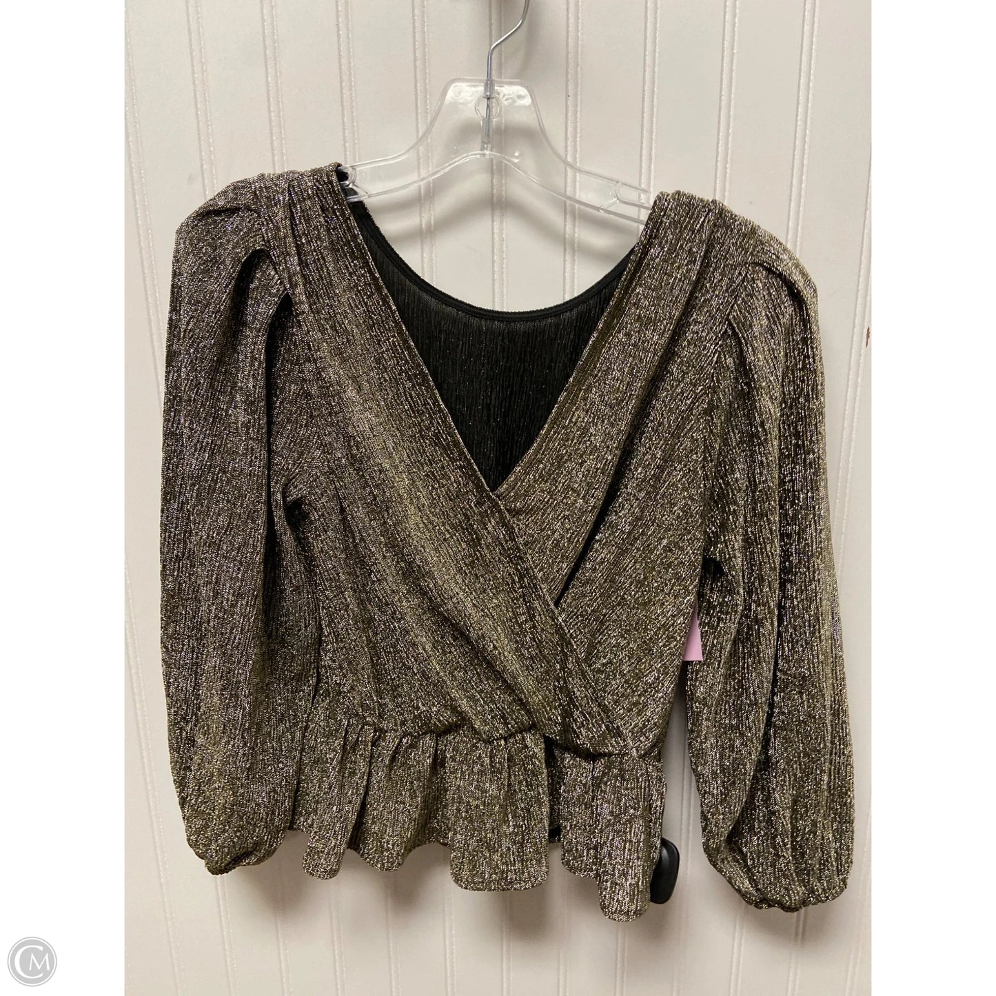 Top Long Sleeve By Astr The Label In Black & Gold, Size: Xs