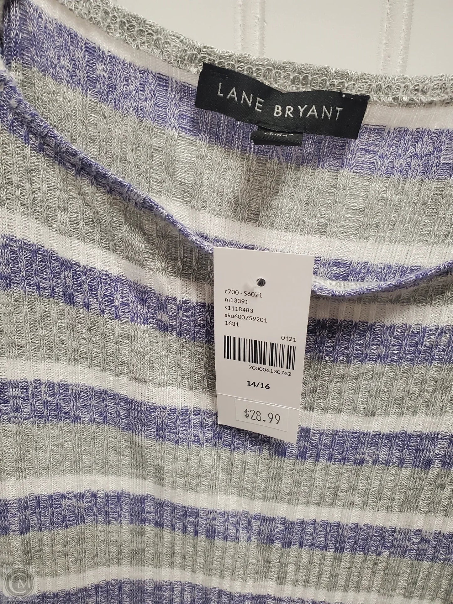 Top Long Sleeve By Lane Bryant In Striped Pattern, Size: Xl