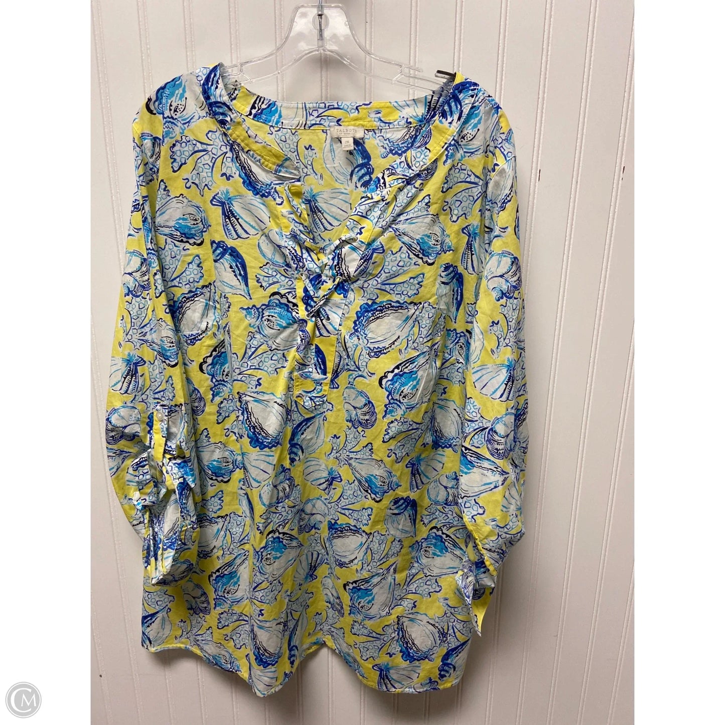 Top Long Sleeve By Talbots In Yellow, Size: 2x