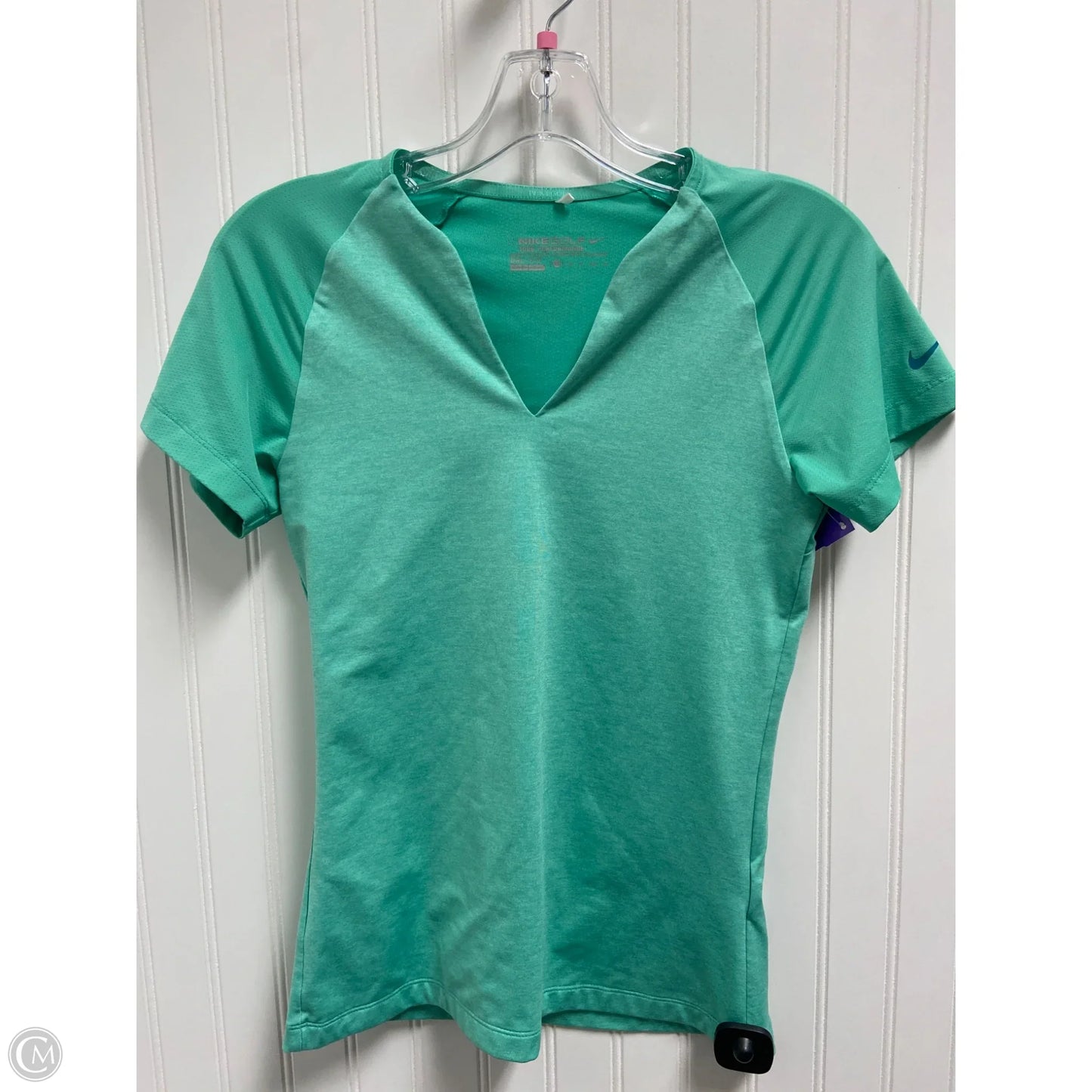 Athletic Top Short Sleeve By Nike In Green, Size: Xs