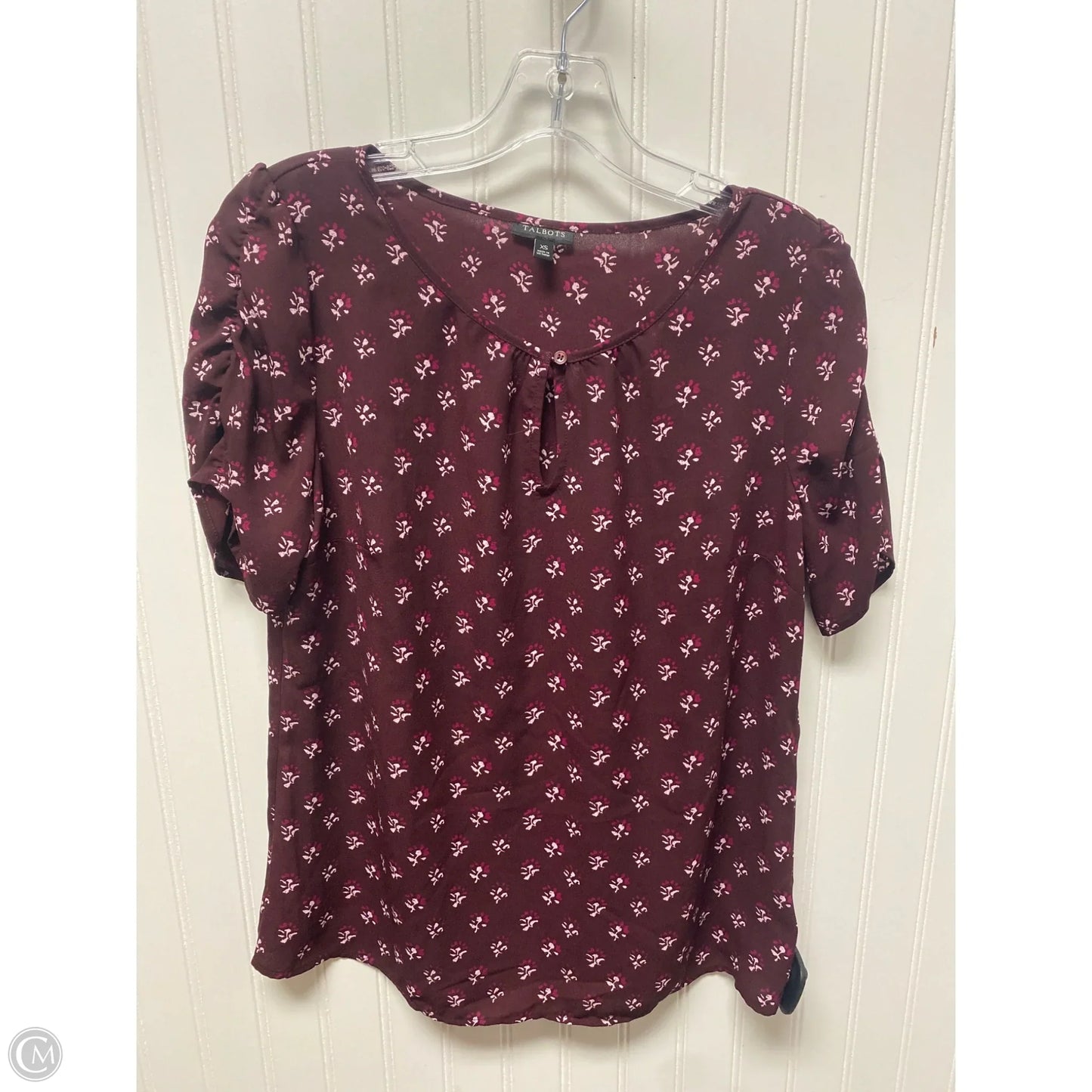 Top Short Sleeve By Talbots In Maroon, Size: Xs