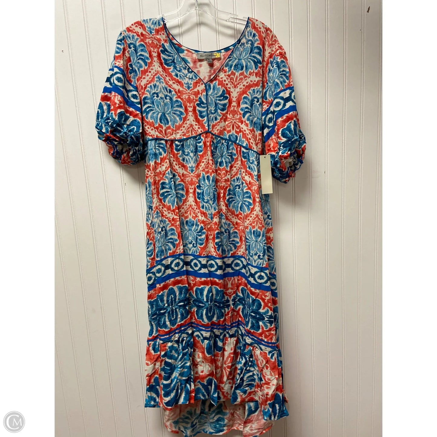 Dress Casual Maxi By Figuero & Flower In Blue & Red & White, Size: Xl