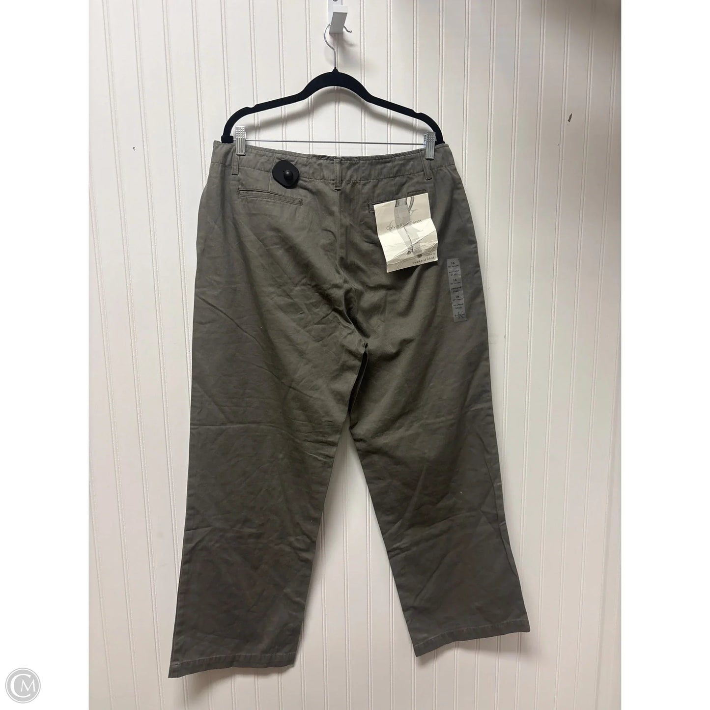 Jeans Straight By Calvin Klein In Taupe, Size: 16