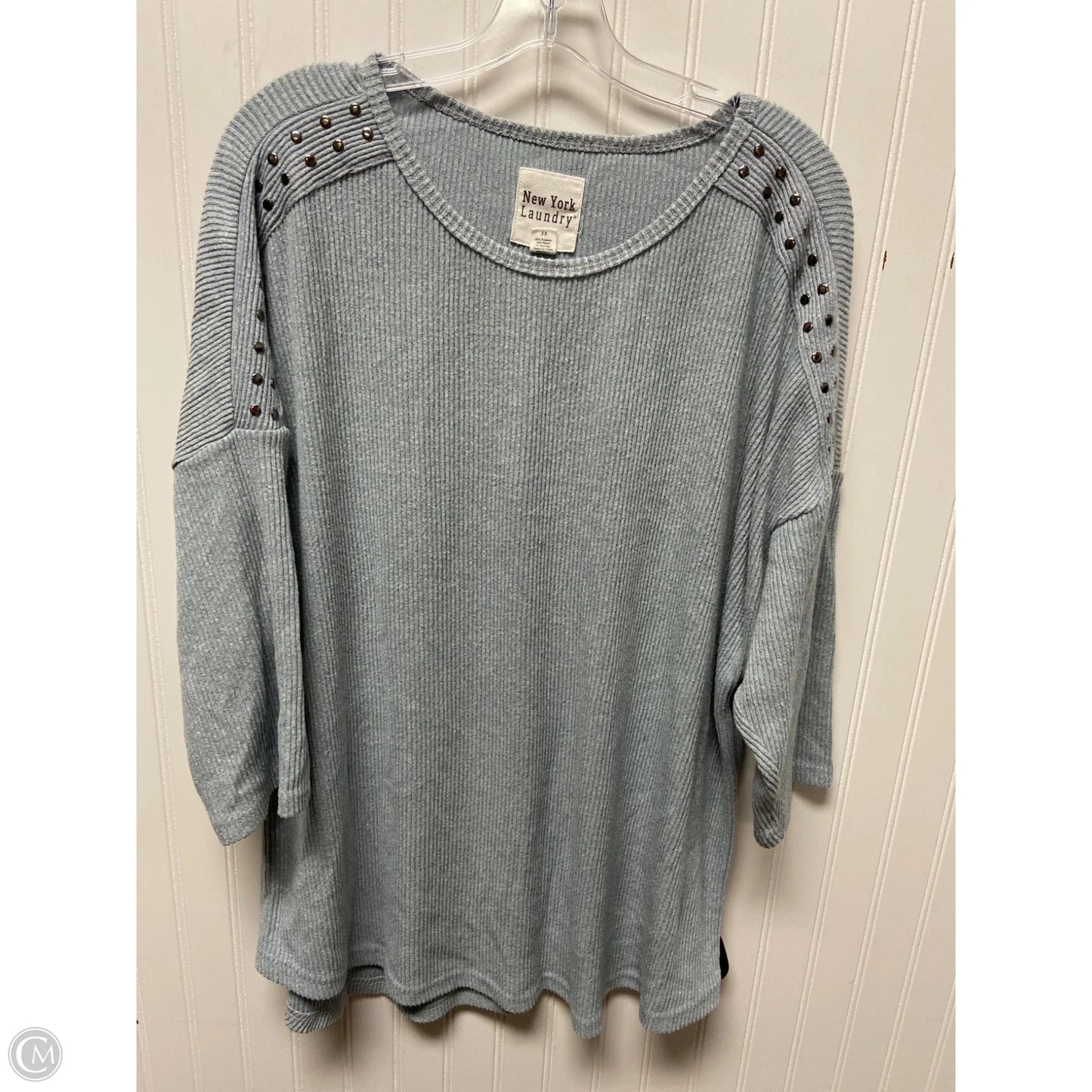 Top 3/4 Sleeve By New York Laundry In Blue, Size: 3x