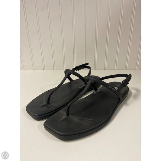 Sandals Flats By Crocs In Black, Size: 9