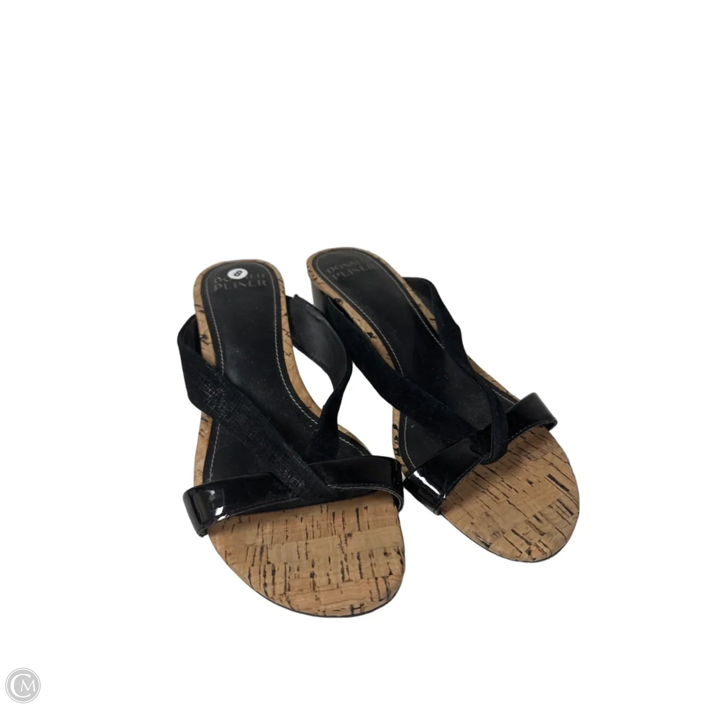Sandals Heels Block By Donald Pliner In Black & Brown, Size: 8