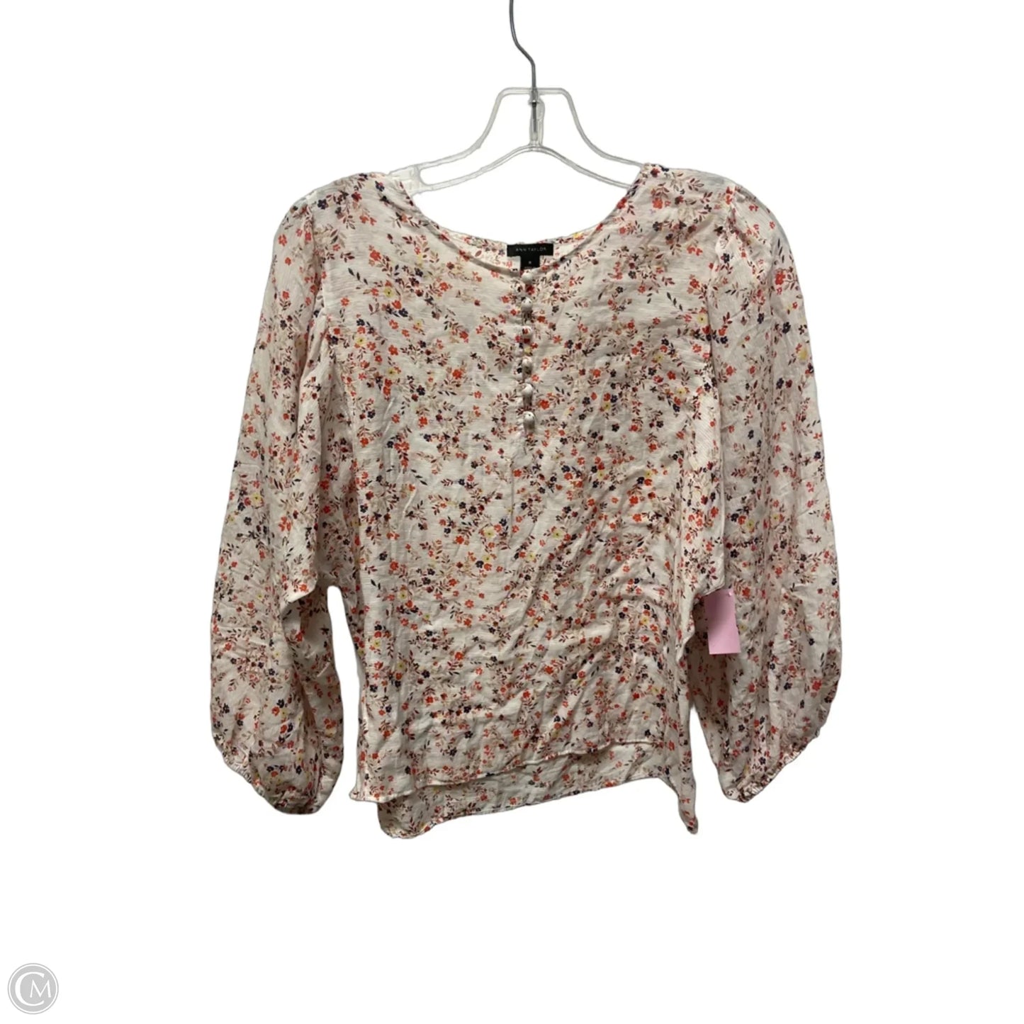 Top Long Sleeve By Ann Taylor In Floral Print, Size: M