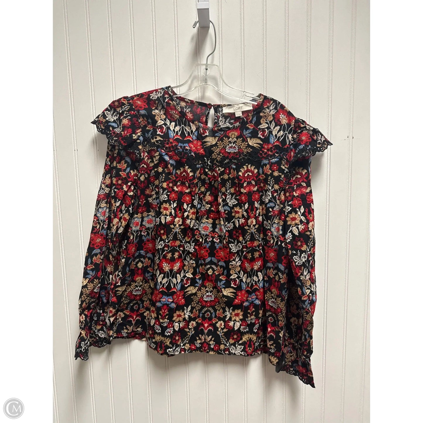 Top Long Sleeve By Loft In Red, Size: M