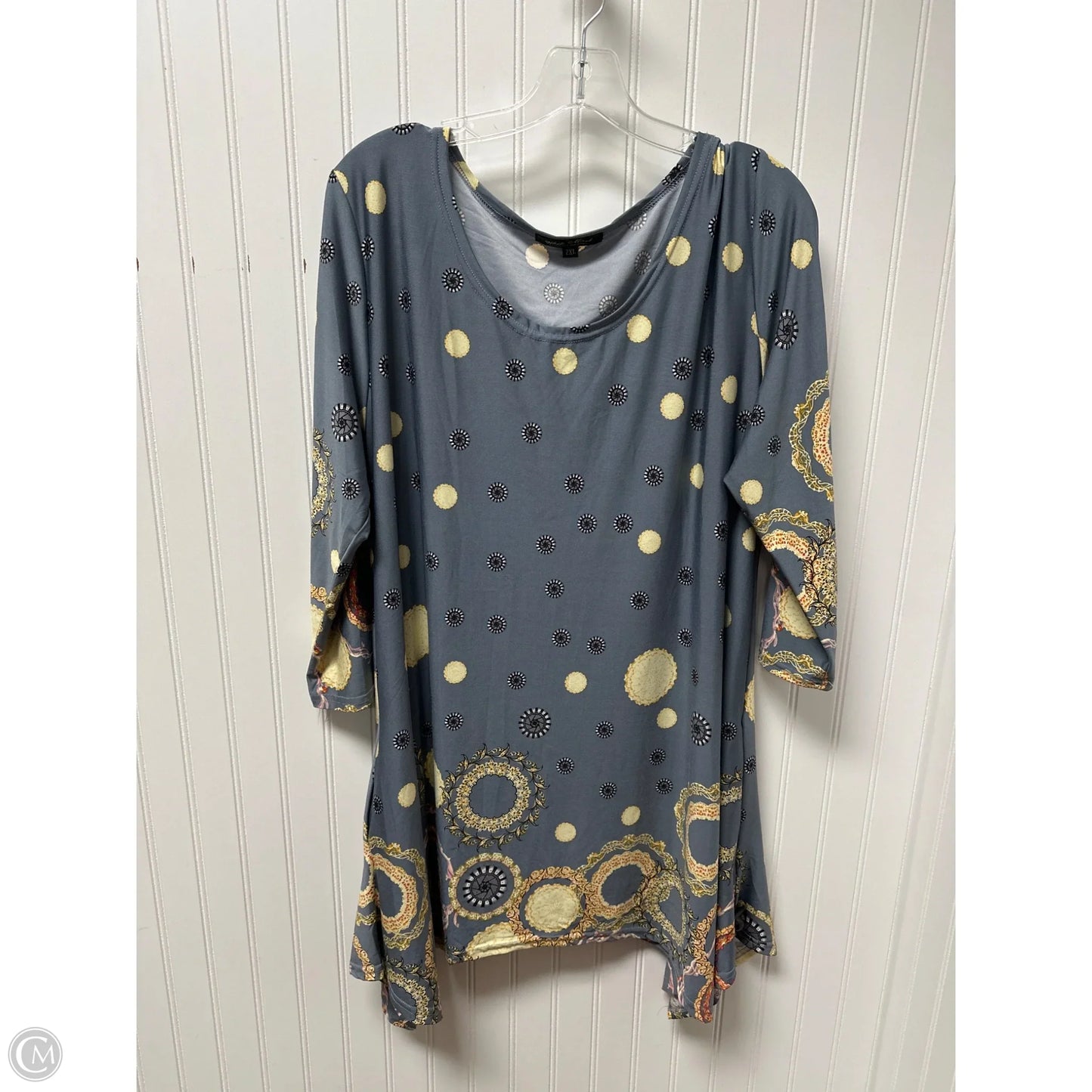 Top Long Sleeve By White Mark In Blue, Size: 2x