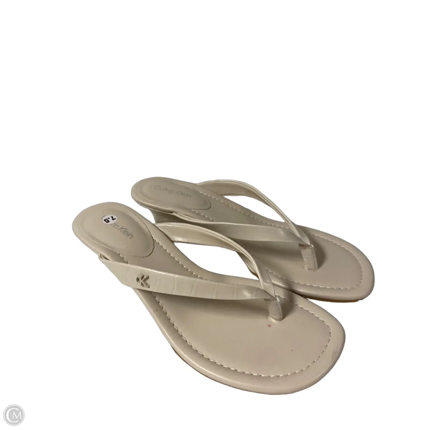 Sandals Heels Block By Calvin Klein In White, Size: 7.5