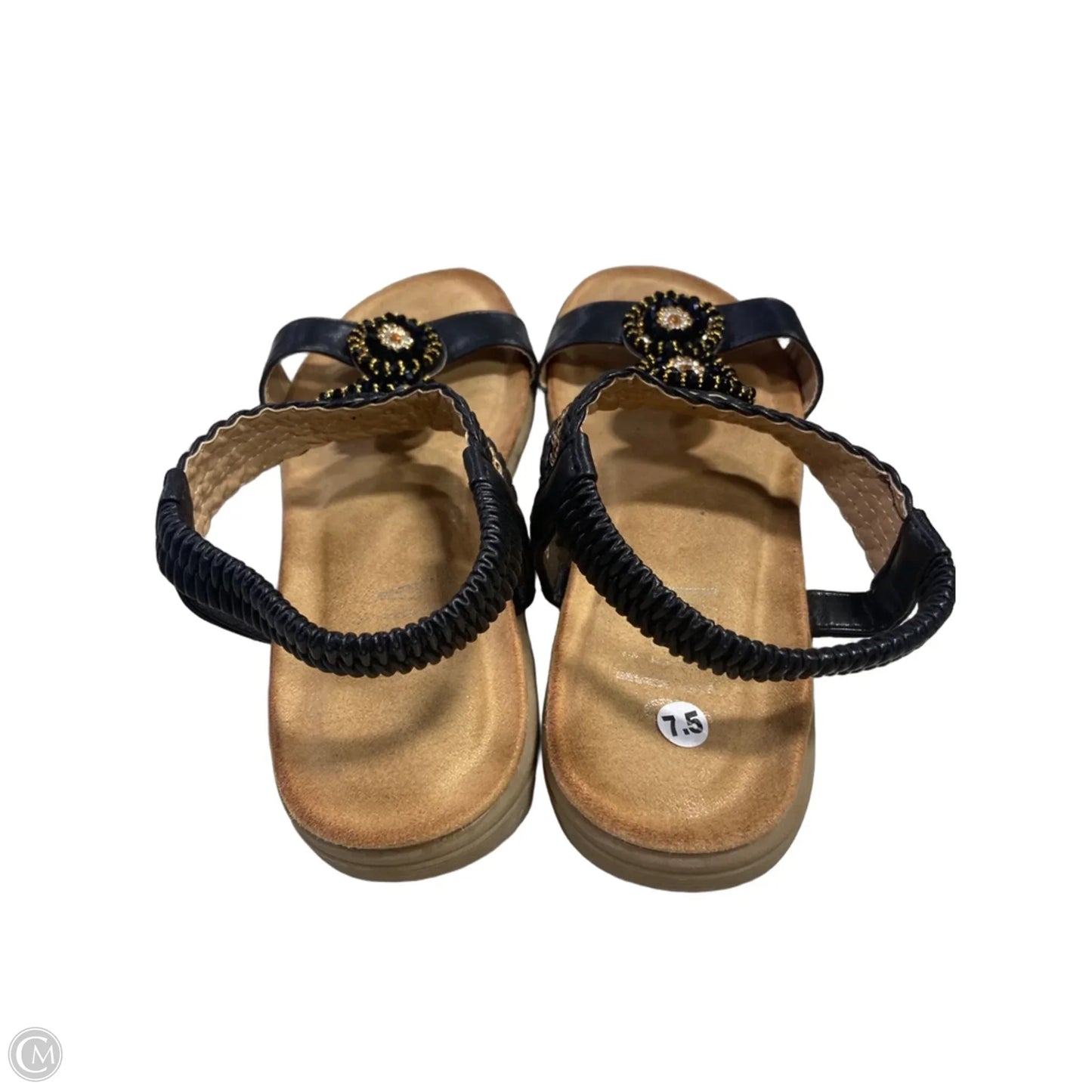 Sandals Flats By Clothes Mentor In Black, Size: 7.5