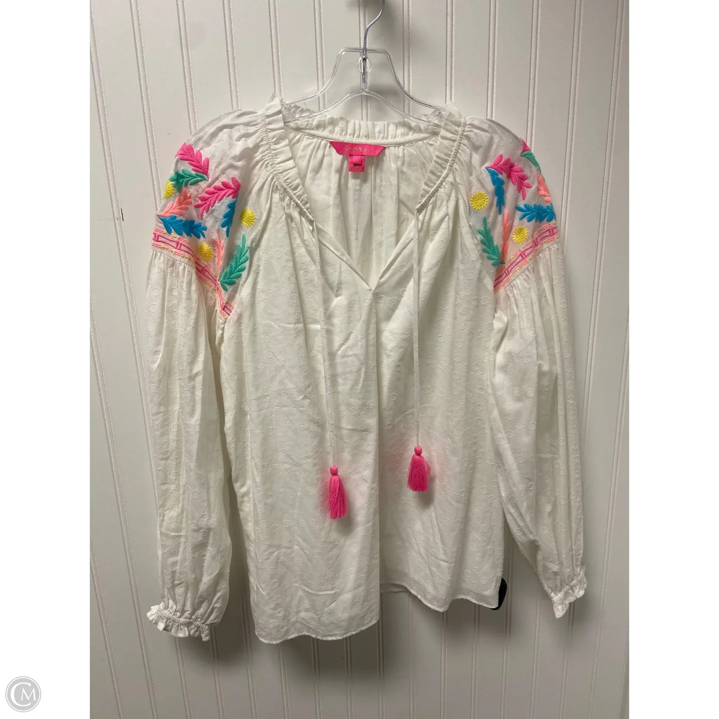 Top Long Sleeve Designer By Lilly Pulitzer In White, Size: S