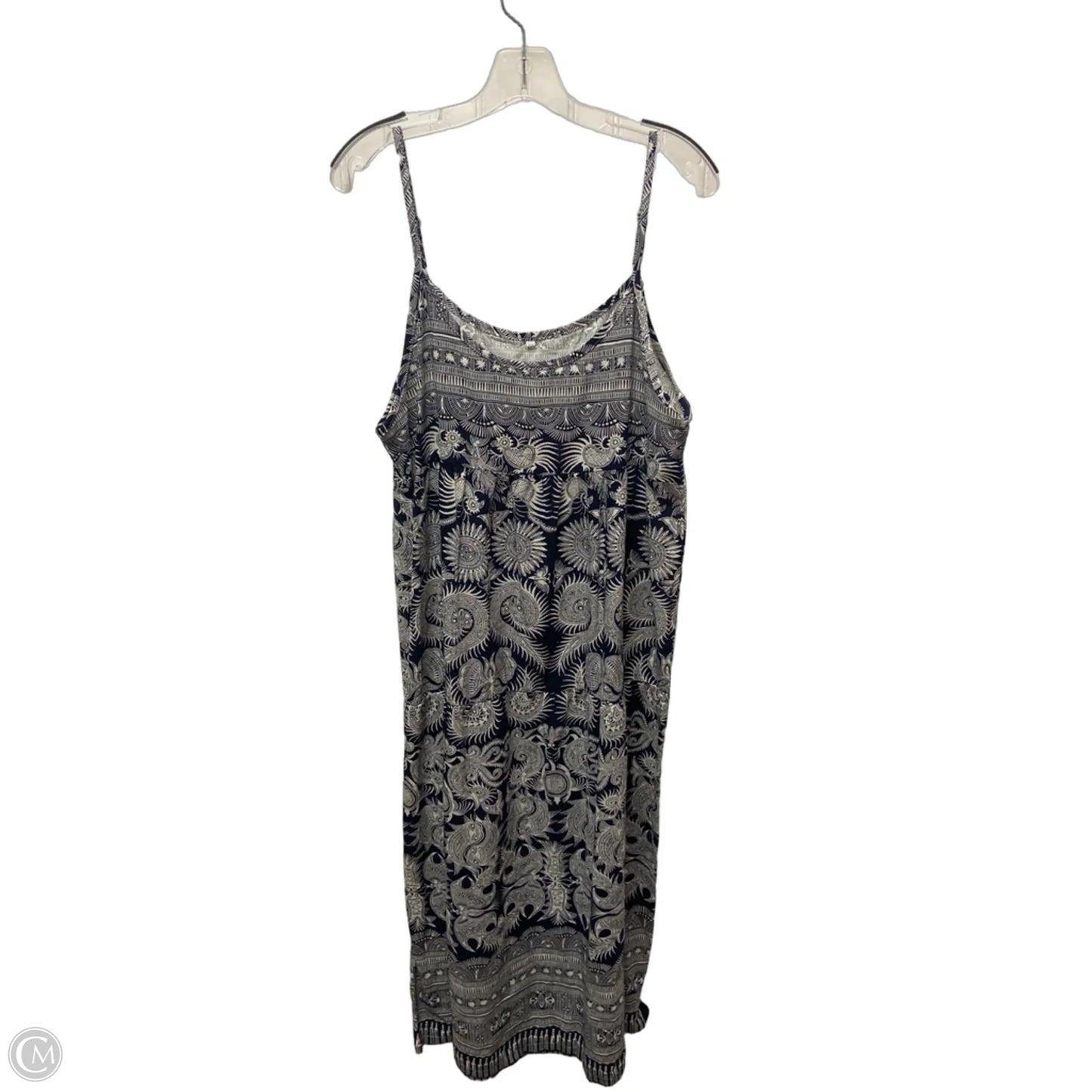 Dress Casual Maxi By Clothes Mentor In Blue & White, Size: 1x