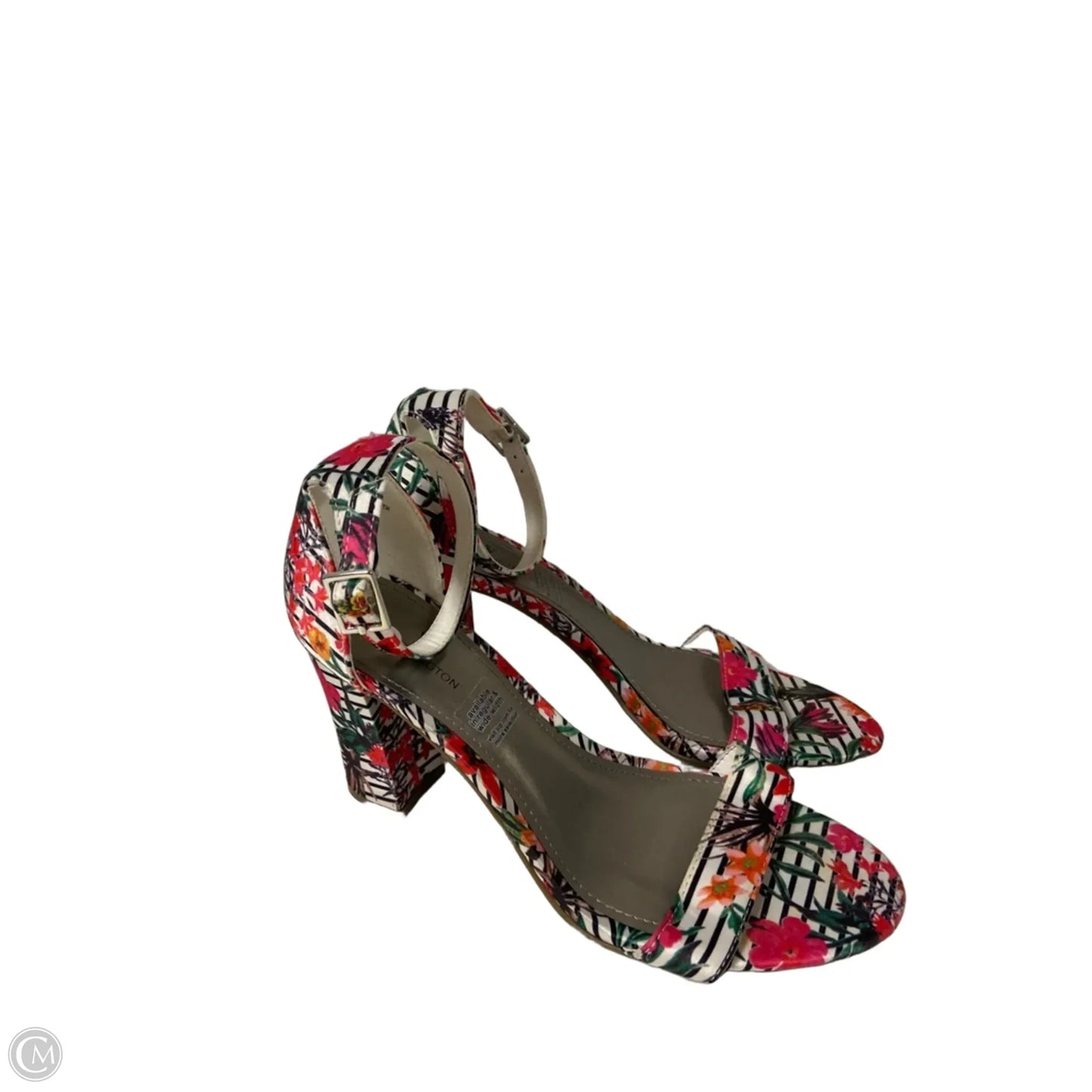 Sandals Heels Block By Worthington In Floral Print, Size: 8
