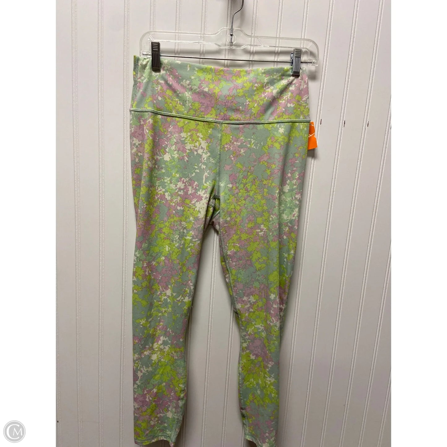 Athletic Leggings By Fabletics In Green & Pink, Size: M