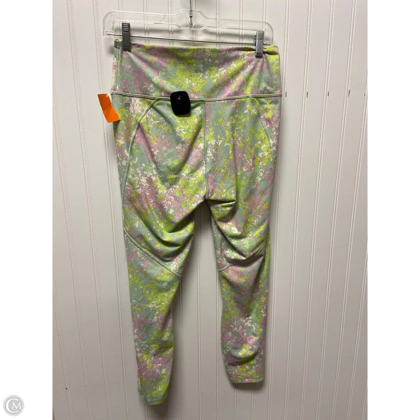 Athletic Leggings By Fabletics In Green & Pink, Size: M
