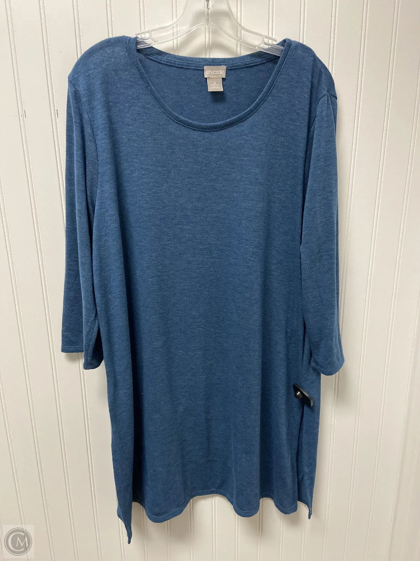 Tunic Long Sleeve By Chicos In Blue, Size: Xl