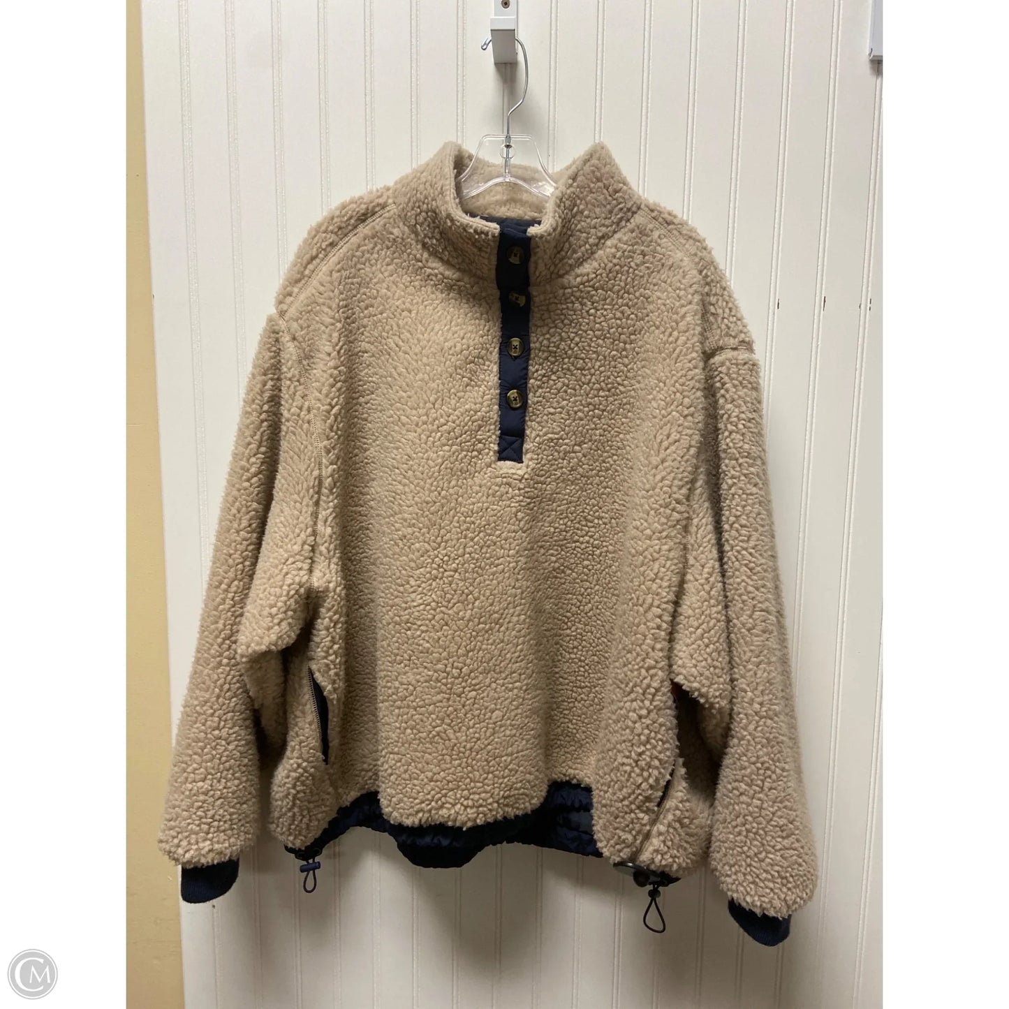 Jacket Fleece By American Eagle In Beige, Size: 1x