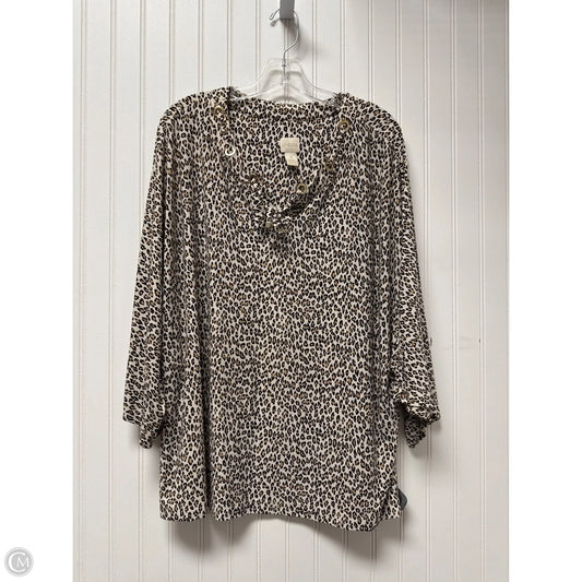 Top Short Sleeve By Chicos In Animal Print, Size: 1x