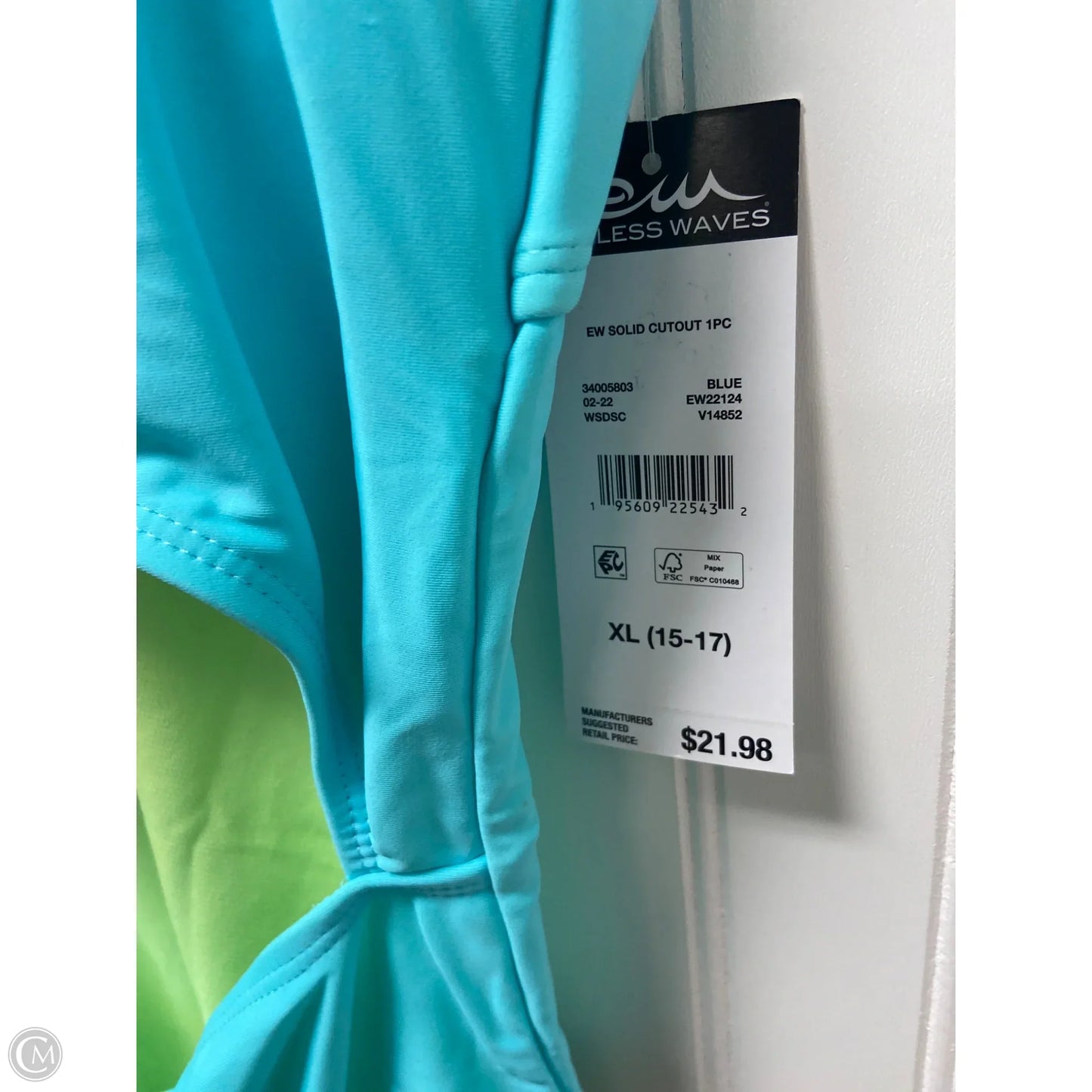 Swimsuit By Clothes Mentor In Blue & Green, Size: Xl