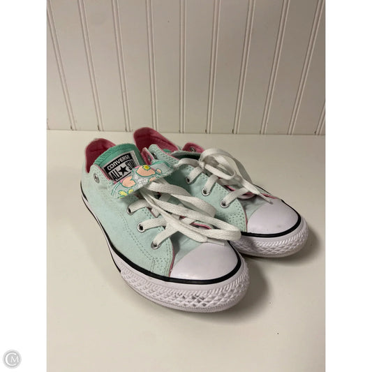 Shoes Flats By Converse In Green & Pink, Size: 5