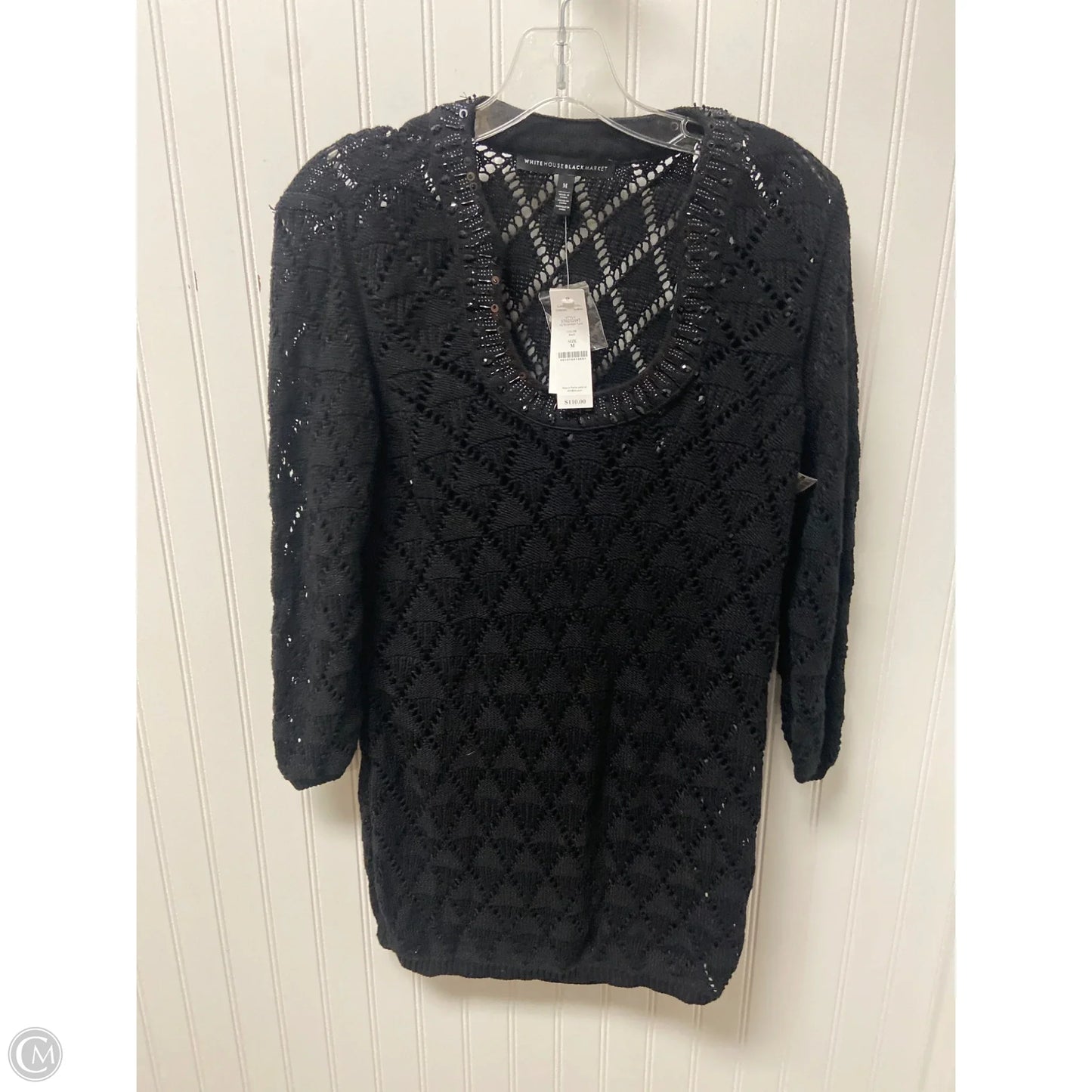 Tunic Long Sleeve By White House Black Market In Black, Size: M