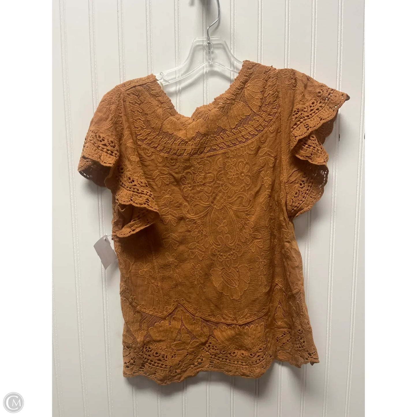 Top Short Sleeve By Democracy In Orange, Size: S