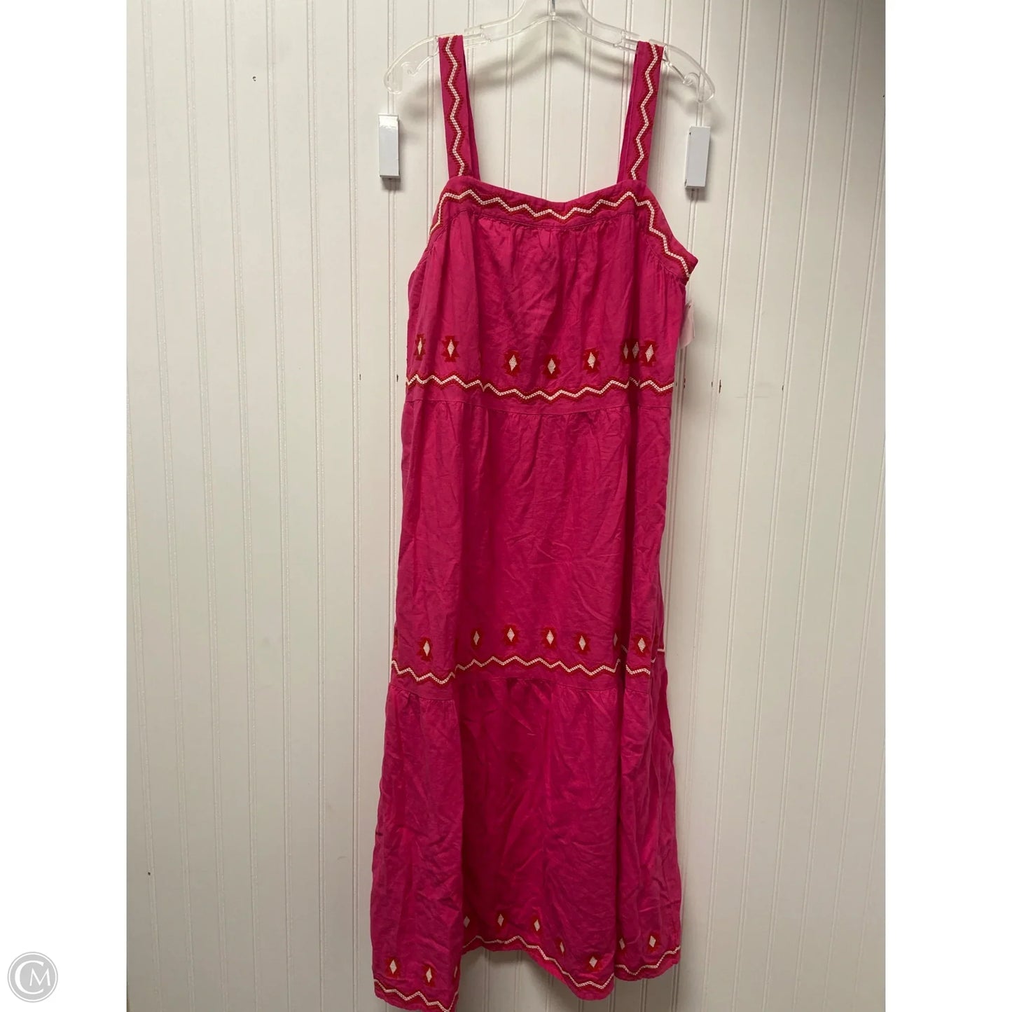 Dress Casual Maxi By Loft In Pink & Red, Size: L