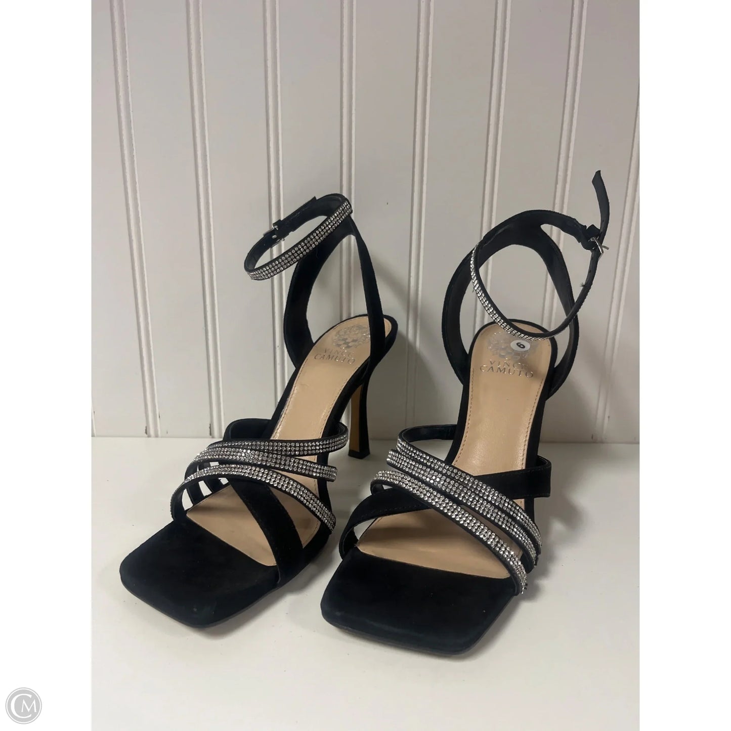 Sandals Heels Stiletto By Vince Camuto In Black, Size: 9