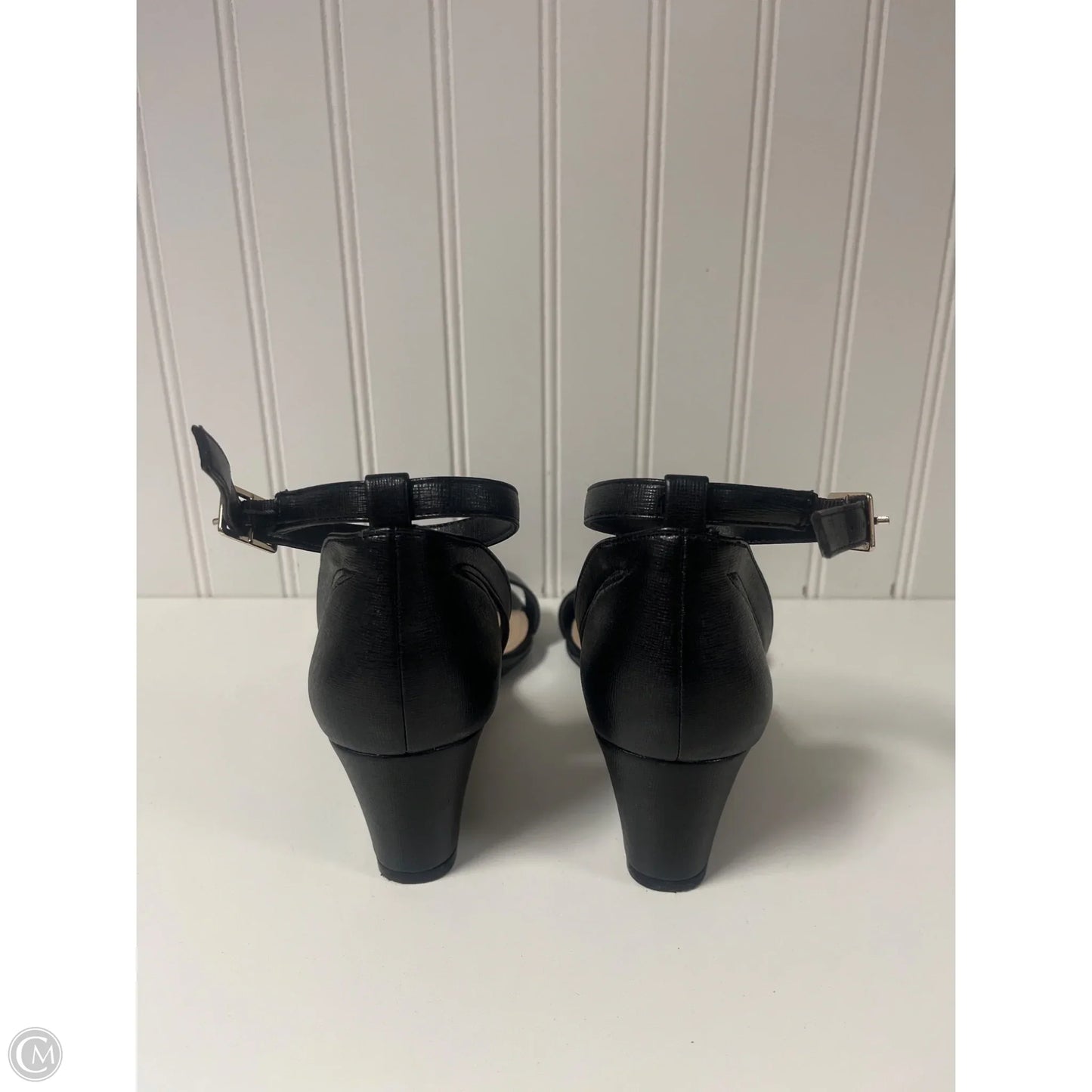 Sandals Heels Wedge By Kelly And Katie In Black, Size: 6.5