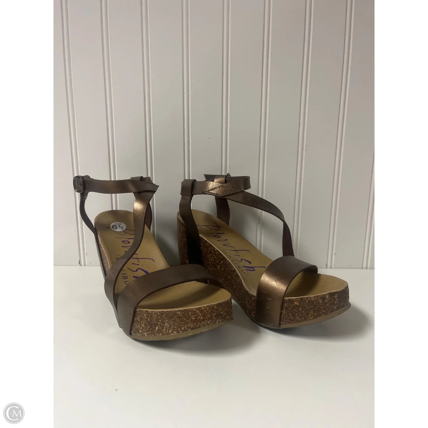 Sandals Heels Wedge By Blowfish In Copper, Size: 6.5