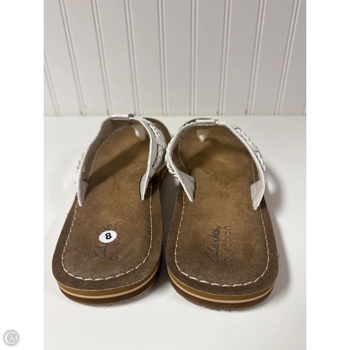 Sandals Flip Flops By Clarks In White, Size: 8