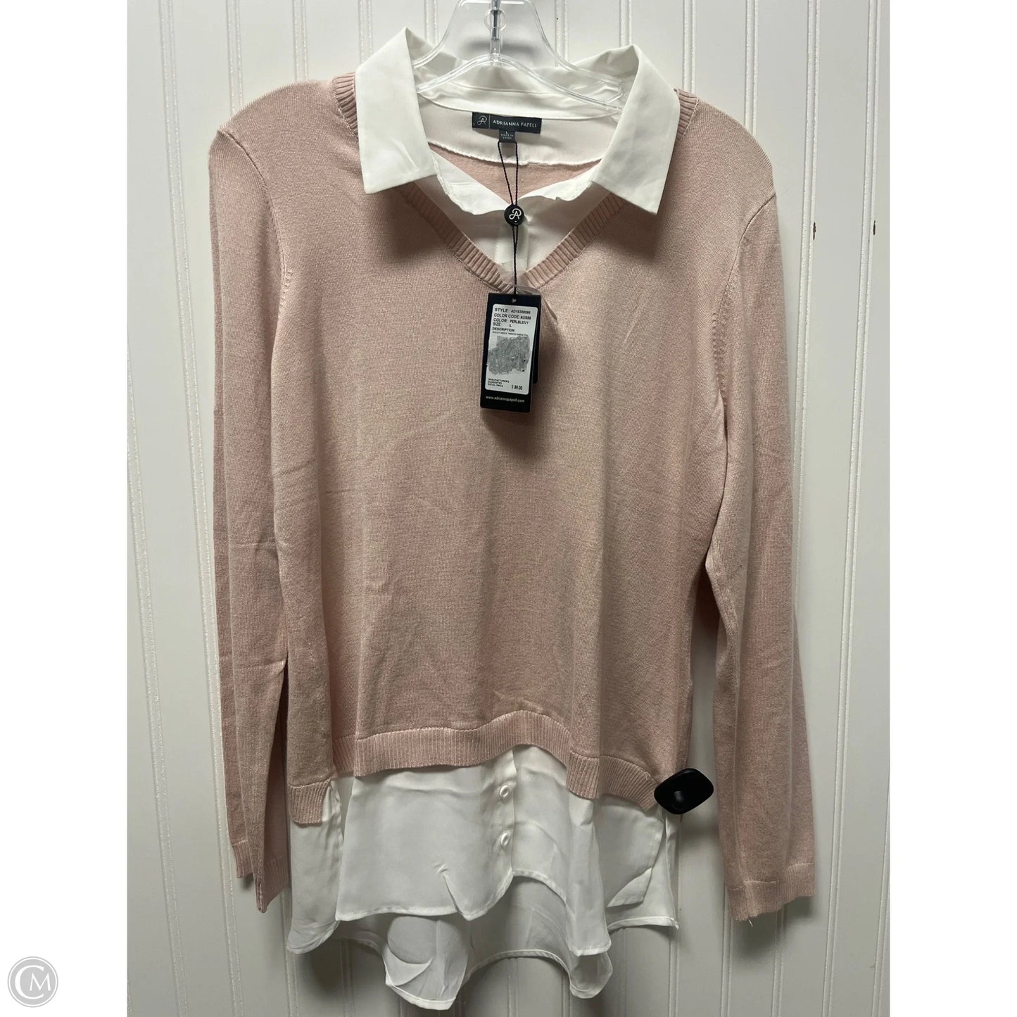 Sweater By Adrianna Papell In Pink, Size: L