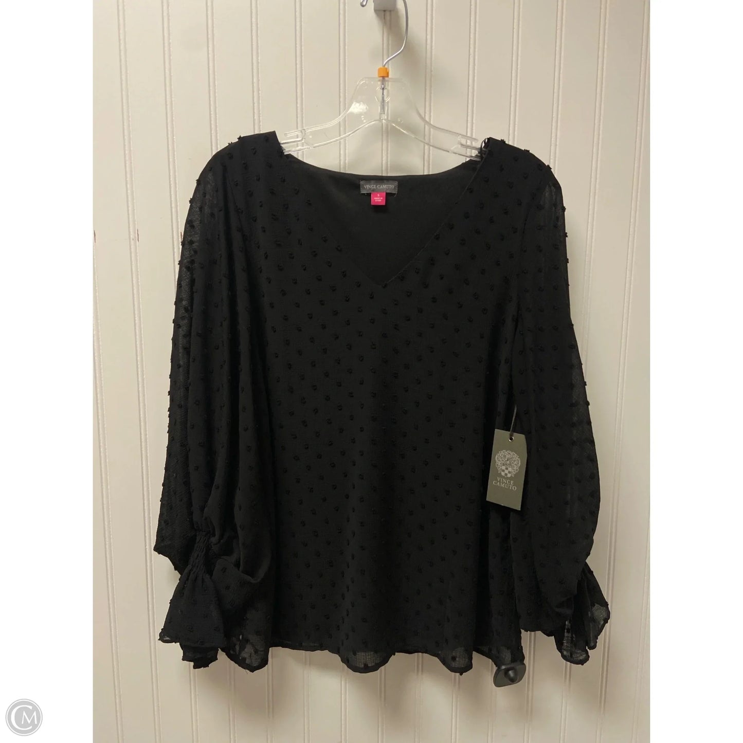 Top Long Sleeve By Vince Camuto In Black, Size: S