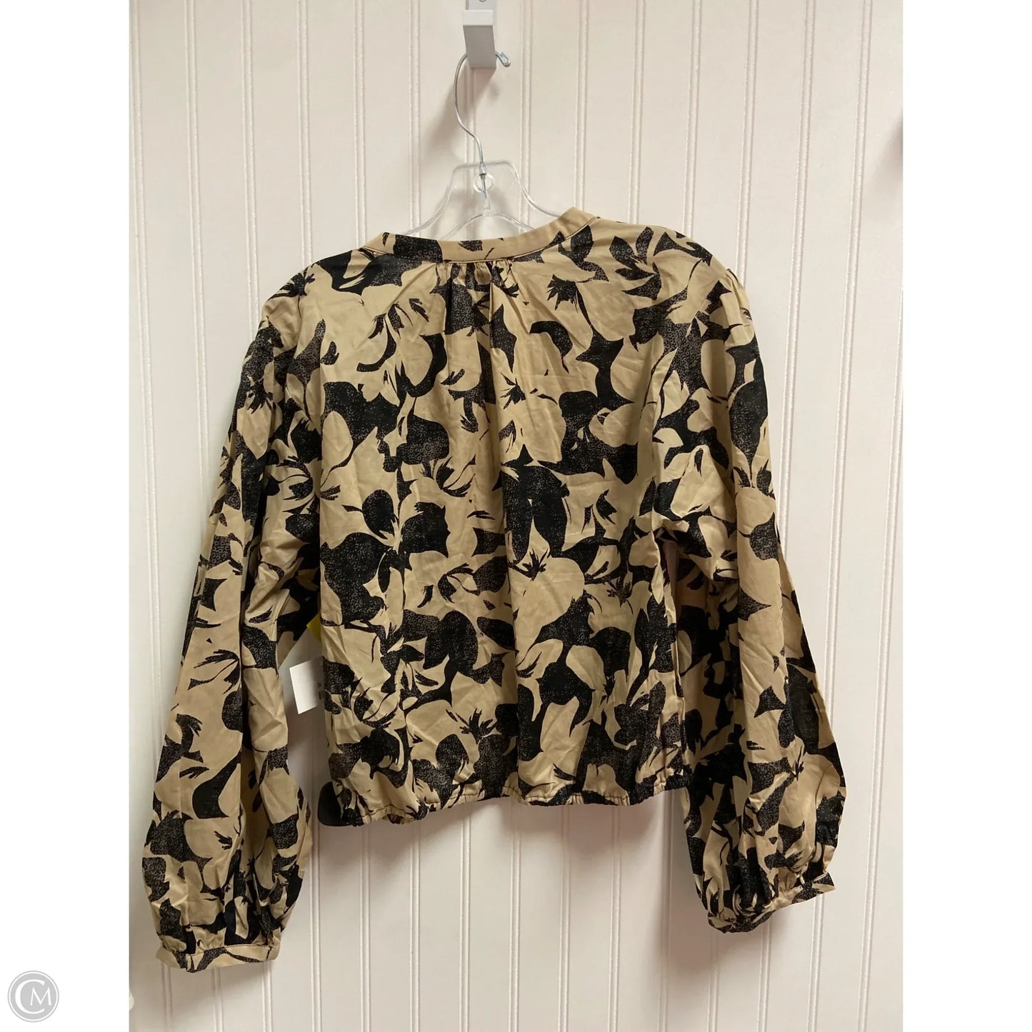 Top Long Sleeve By Ellen Tracy In Black & Tan, Size: M