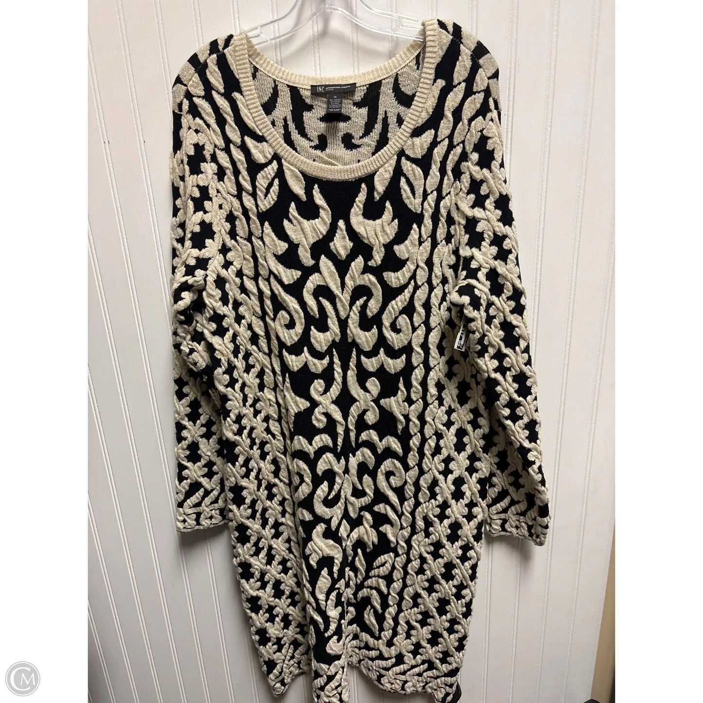 Dress Sweater By Inc In Black & Cream, Size: 1x