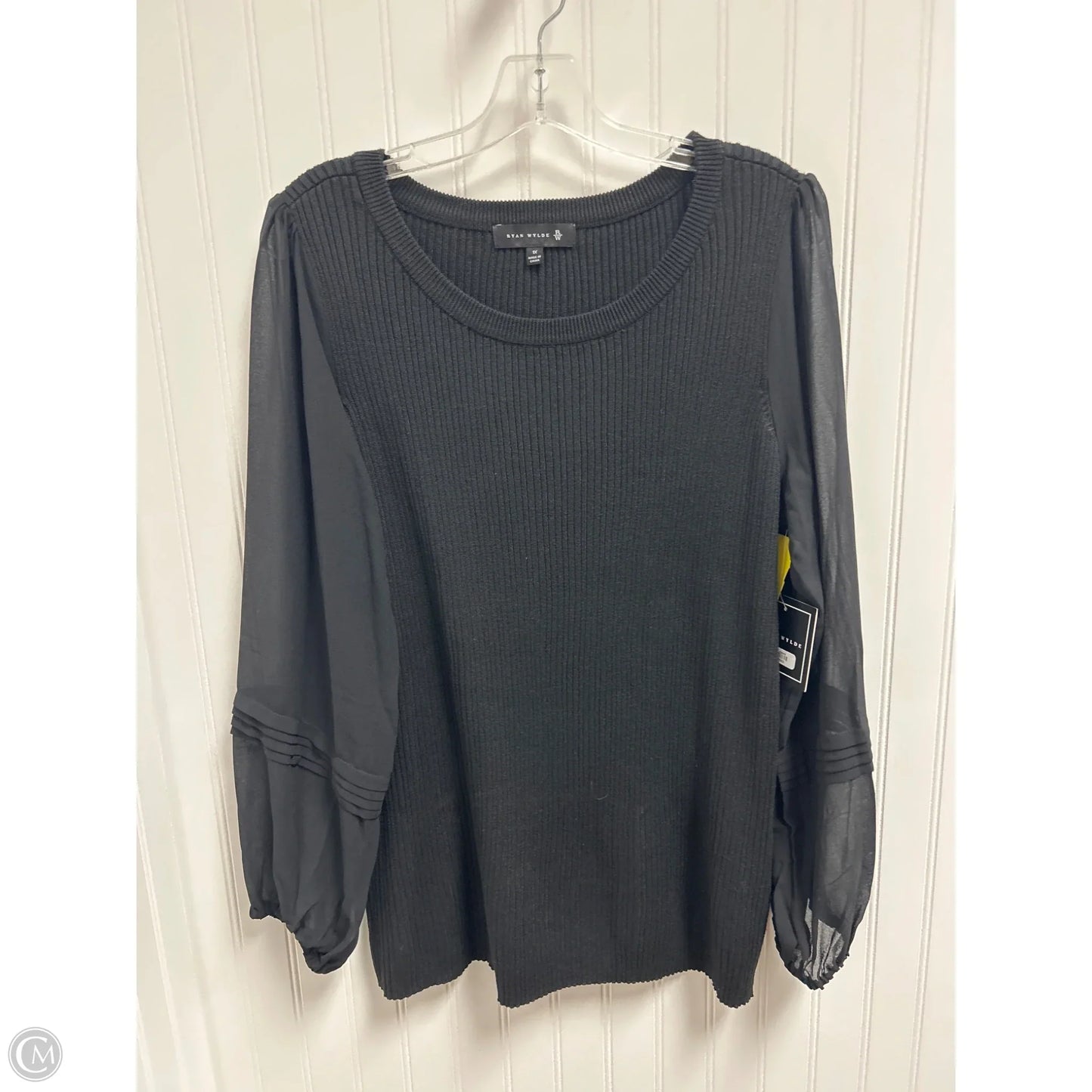 Top Long Sleeve By Cmc In Black, Size: 1x