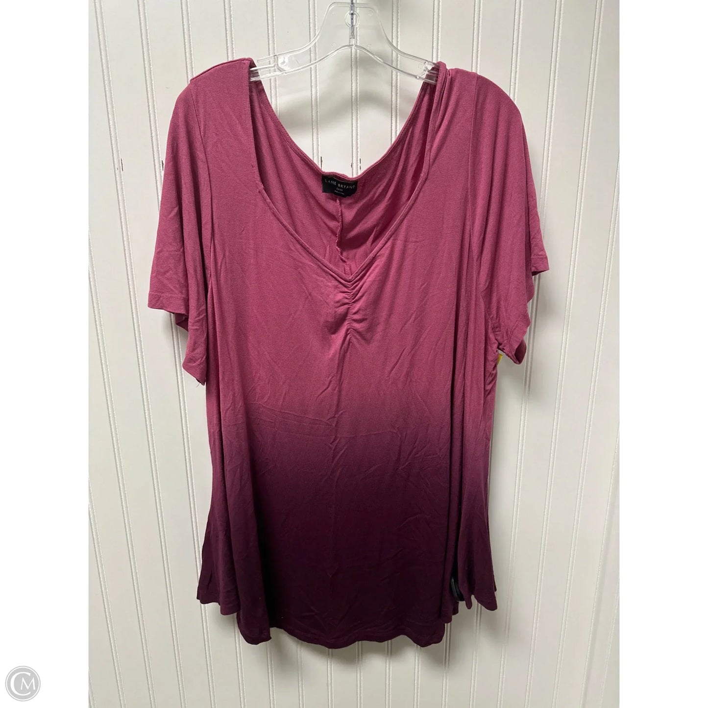 Top Short Sleeve Basic By Lane Bryant In Purple, Size: 3x