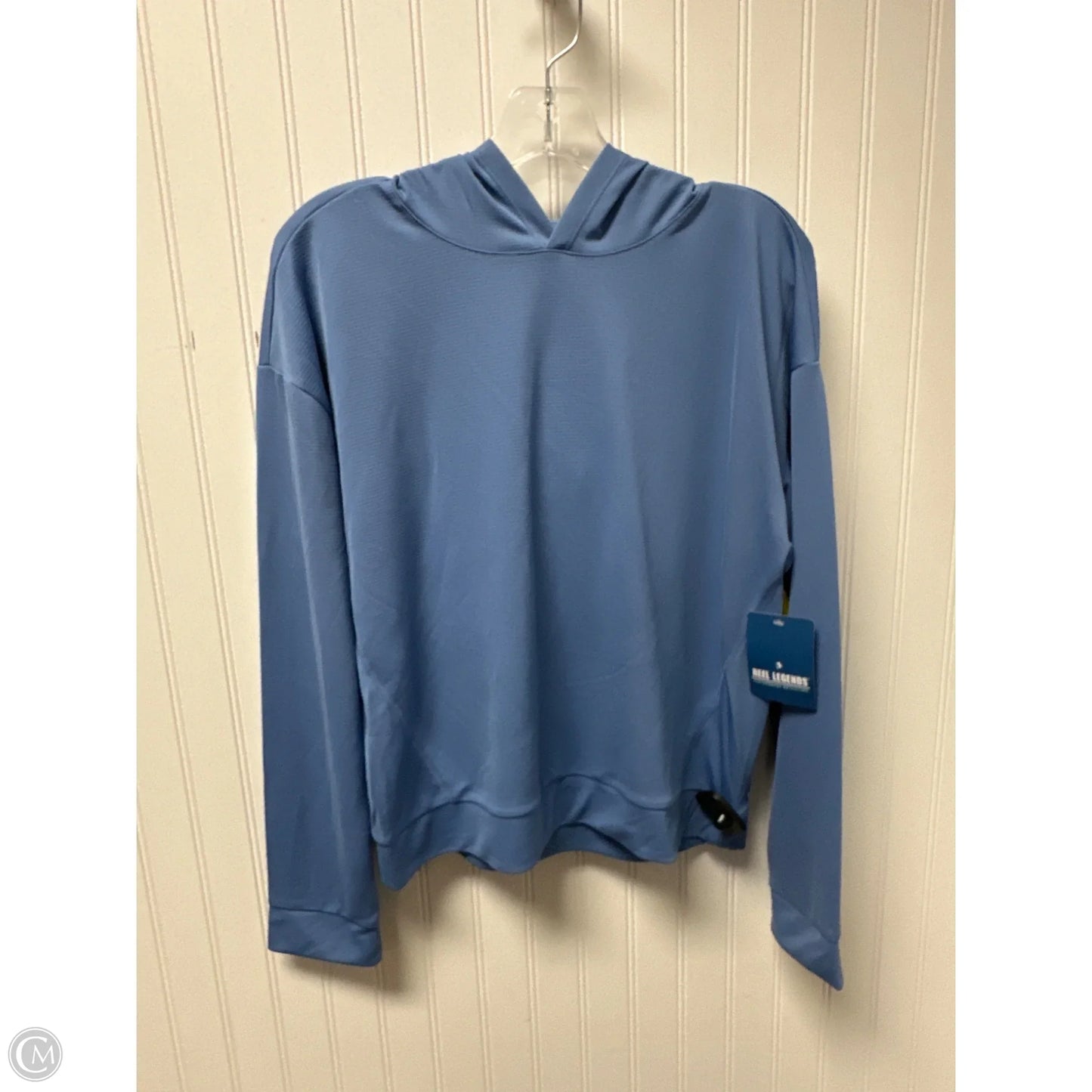 Athletic Top Long Sleeve Hoodie By Reel Legends In Blue, Size: M