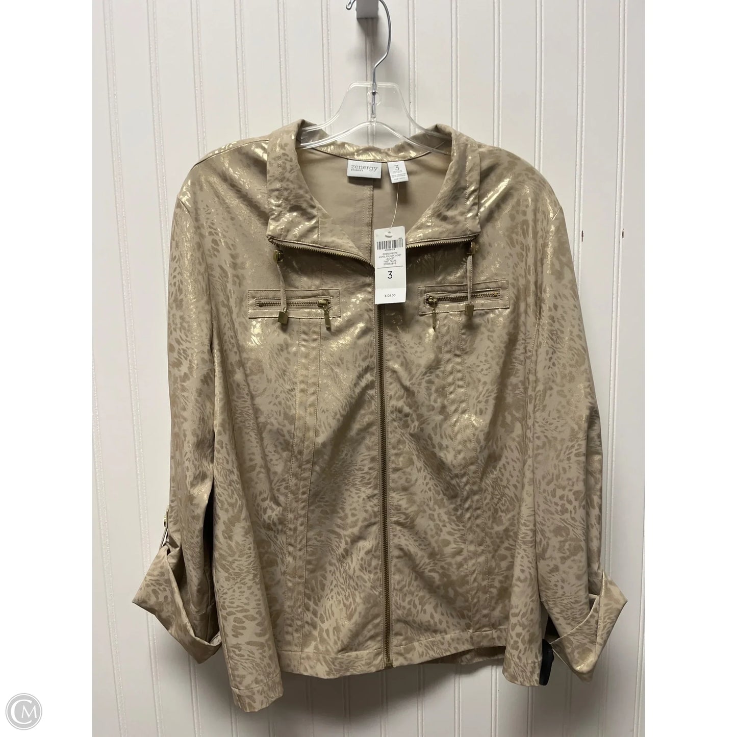Jacket Other By Zenergy By Chicos In Beige, Size: Xl