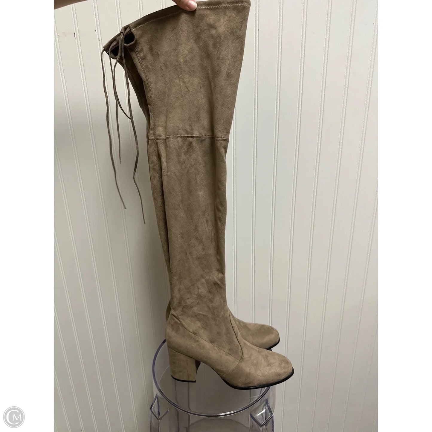 Boots Over-the-knee Heels By Steve Madden In Taupe, Size: 12
