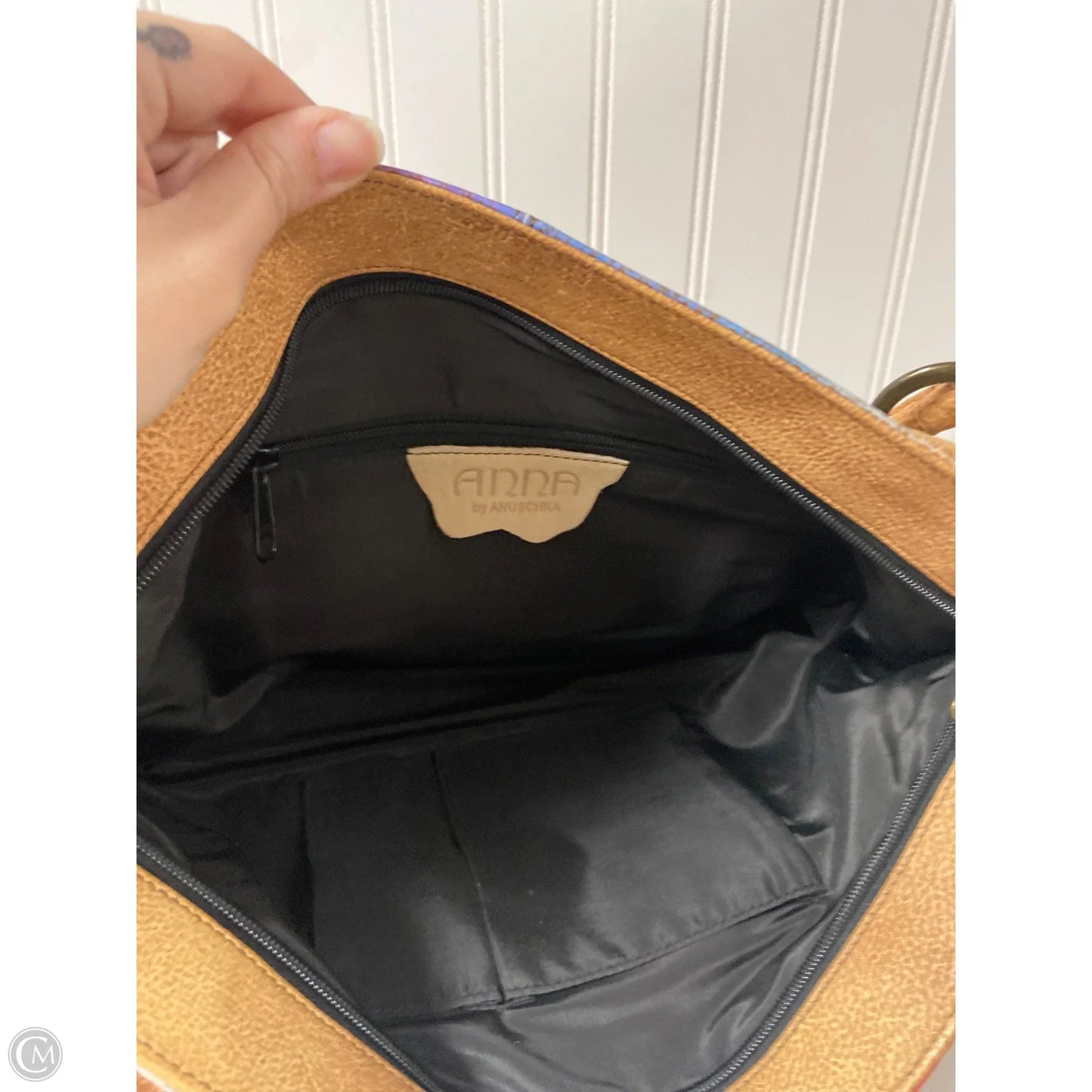 Handbag Leather By Anuschka, Size: Medium